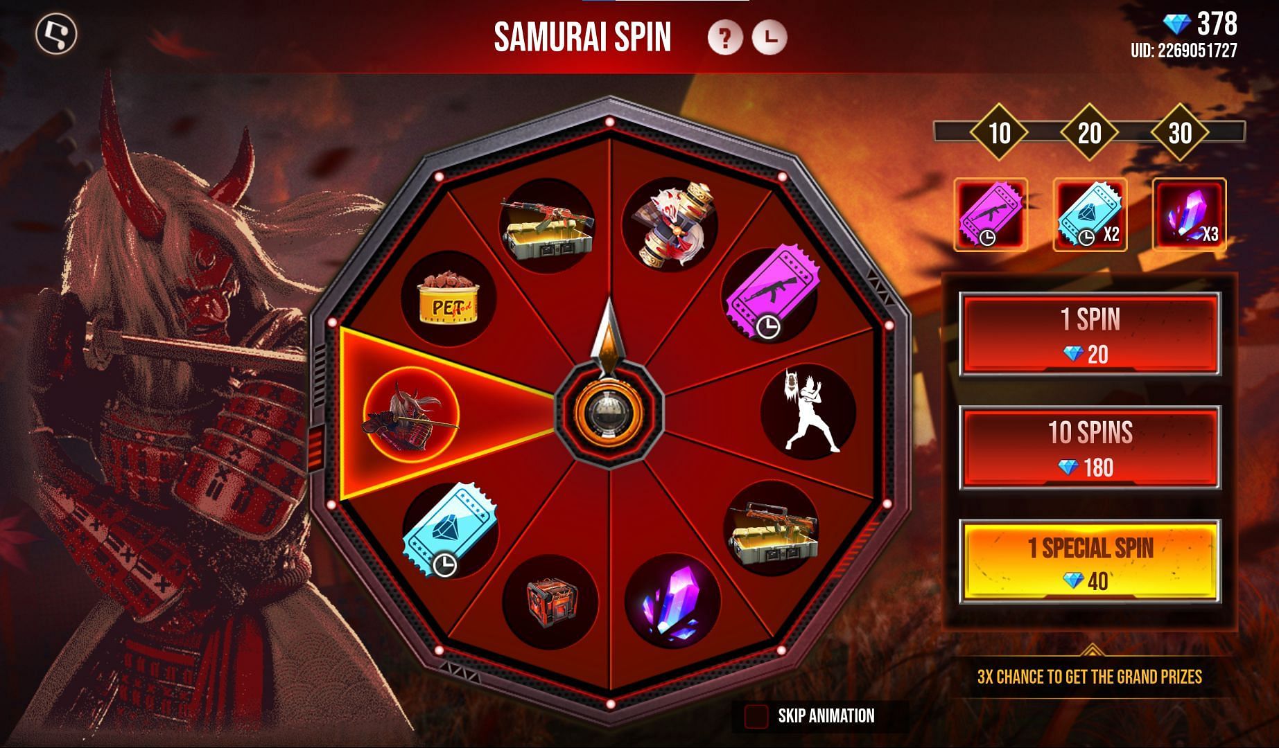 zombified samurai bundle free fire max