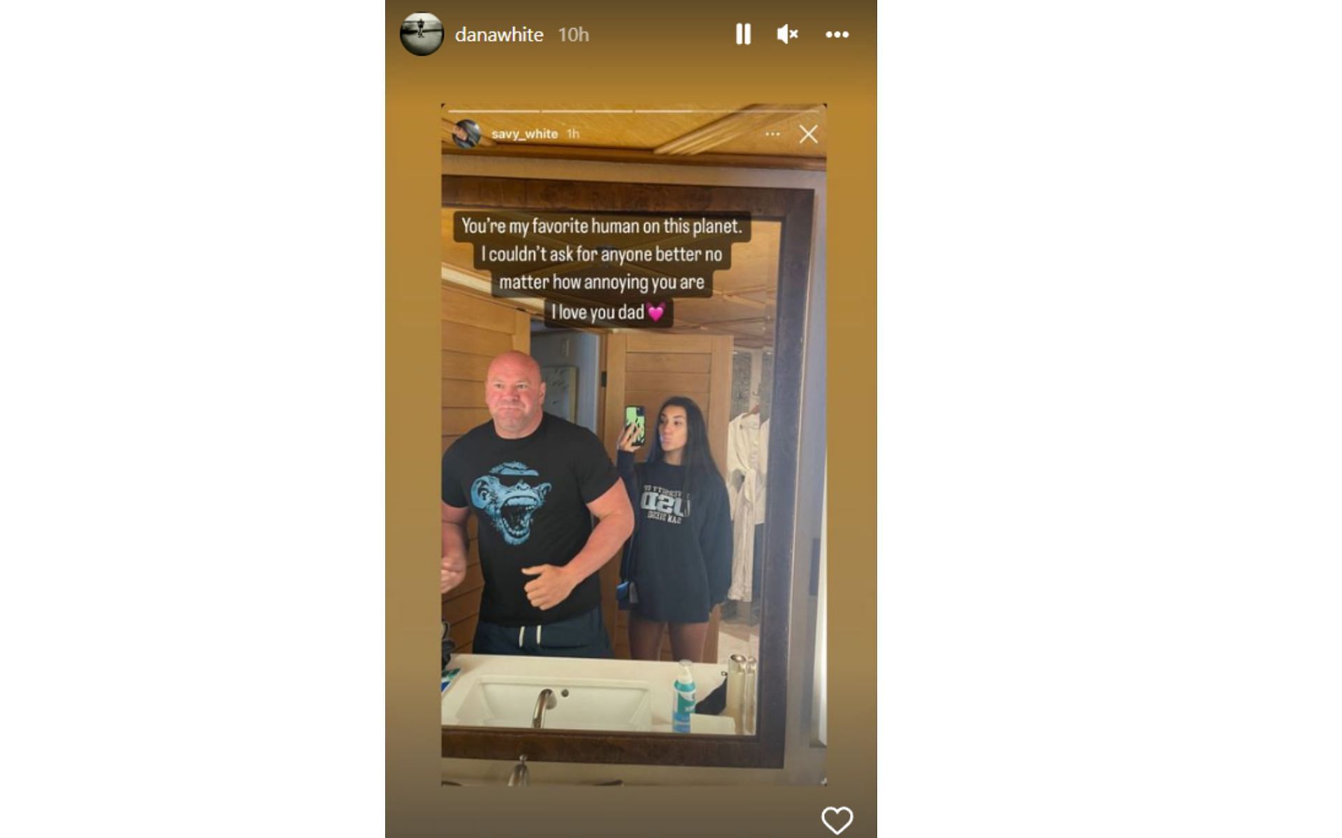 Dana White shares heartwarming Father's Day wishes posted by daughter
