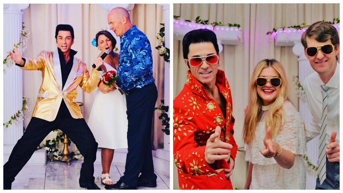 Elvis-themed weddings might disappear in the coming future due to a cease-and-desist letter from Authentic Brands Group (Image via @elvis_chapel/Instagram)