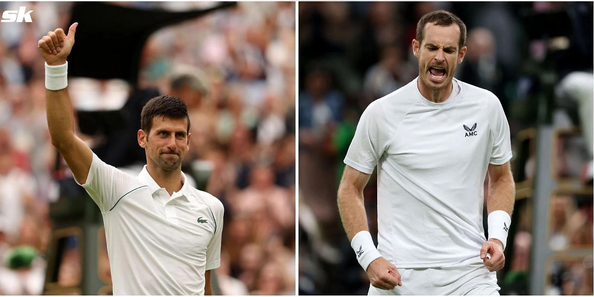 Novak Djokovic (L) and Andy Murray will feature on Day 3 of Wimbledon