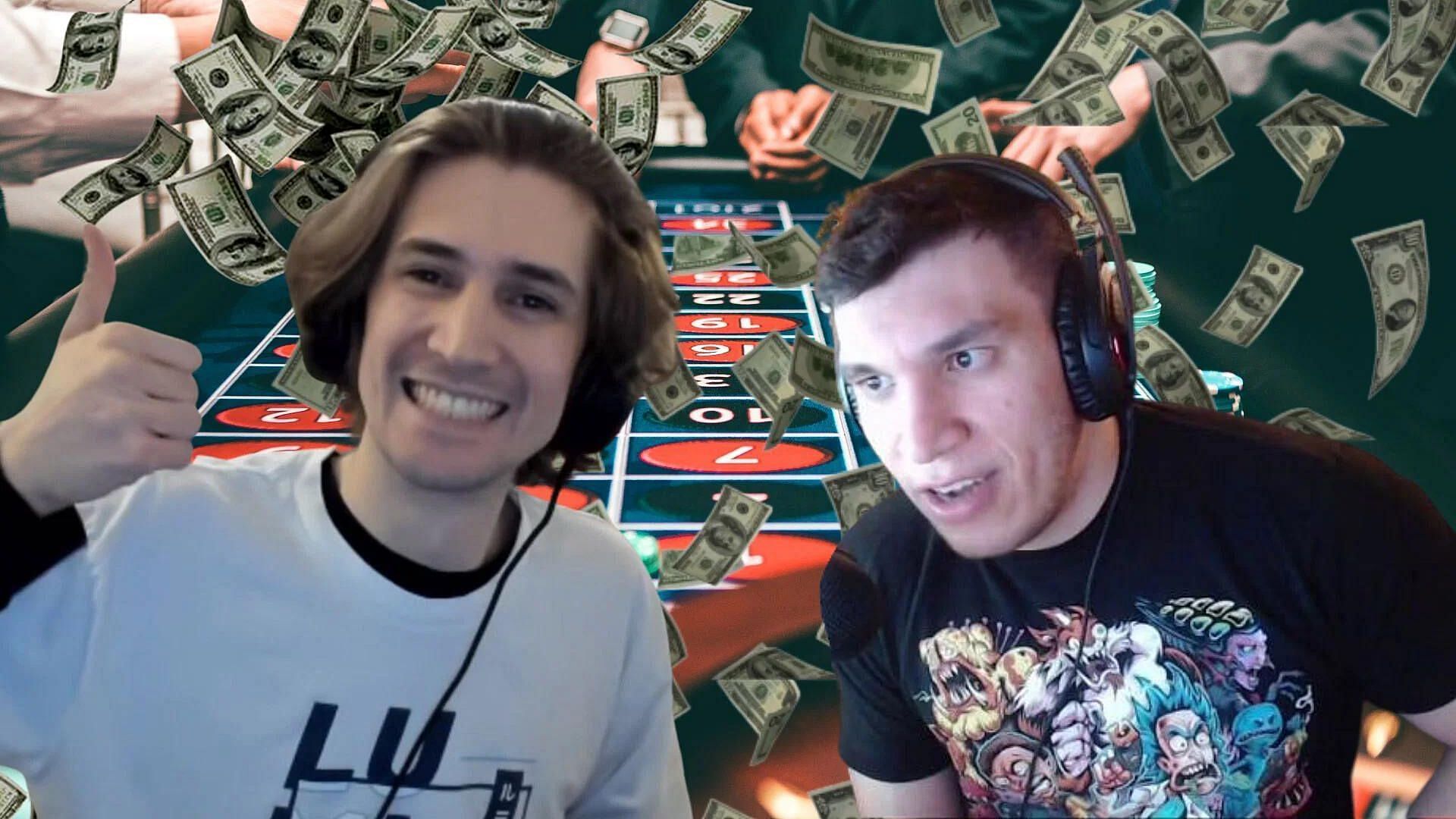 Popular streamers like Trainwrecks and xQc are taking gambling on Twitch to new heights. (Image via Sportskeeda)