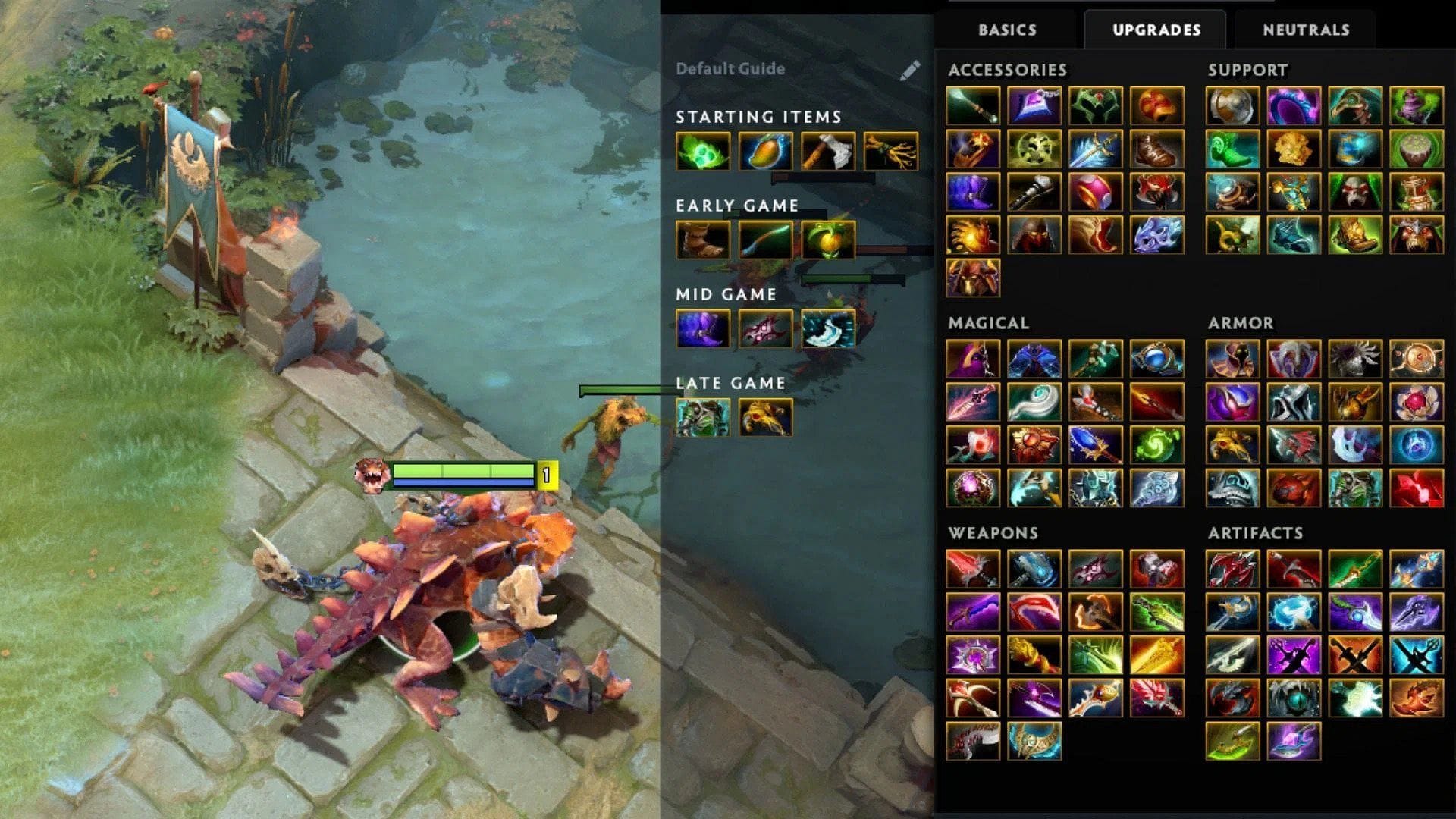 Buildable items in the game (Image via DOTA 2)