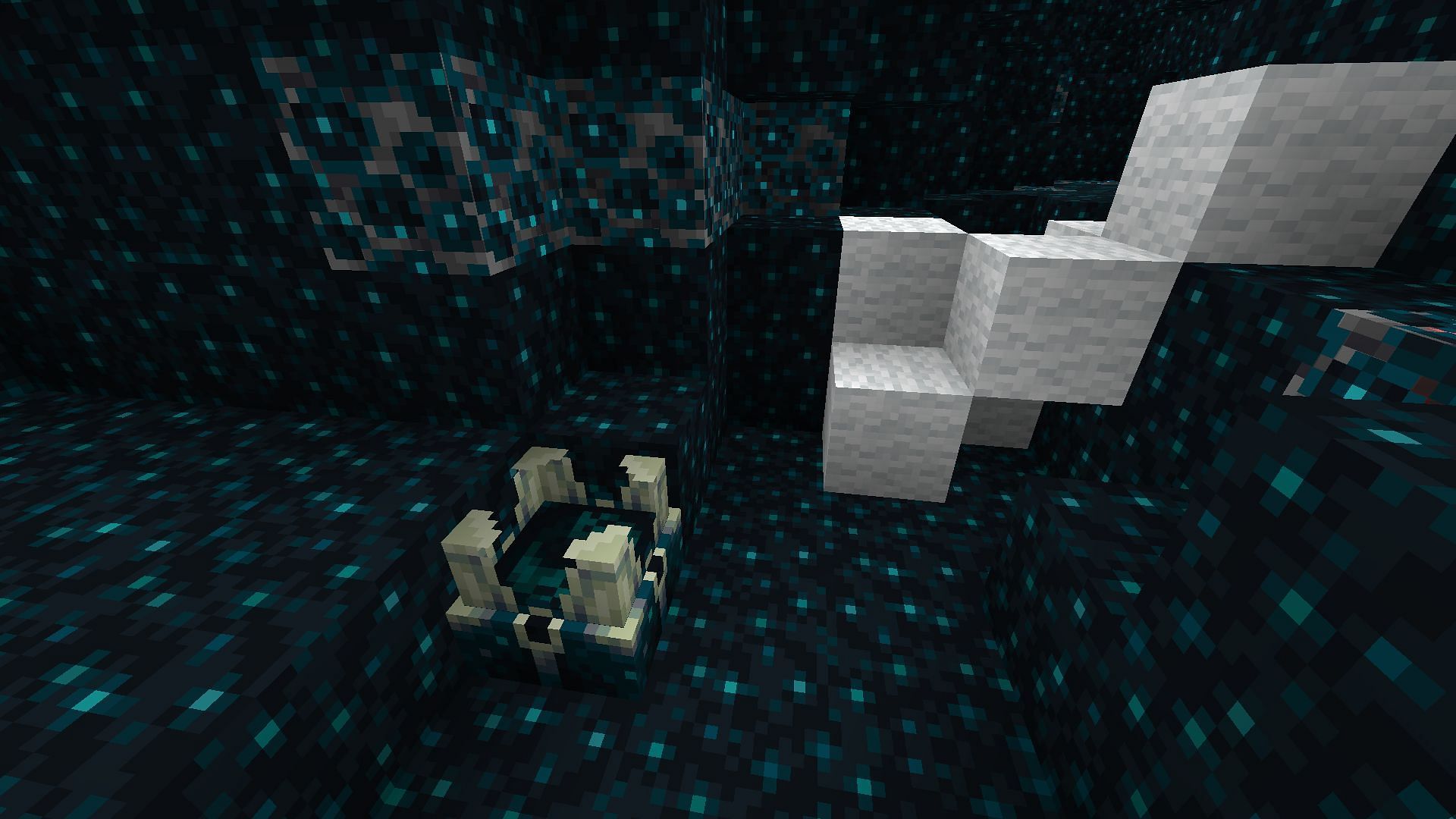 No signal will reach the sculk shrieker if the sensors are covered with wool (Image via Mojang)