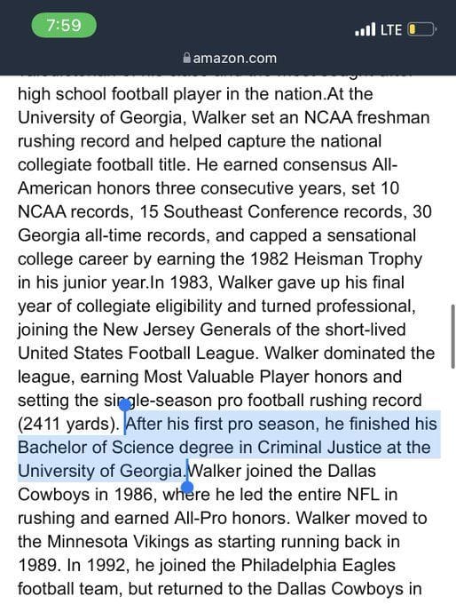 Did Herschel Walker graduate from college?