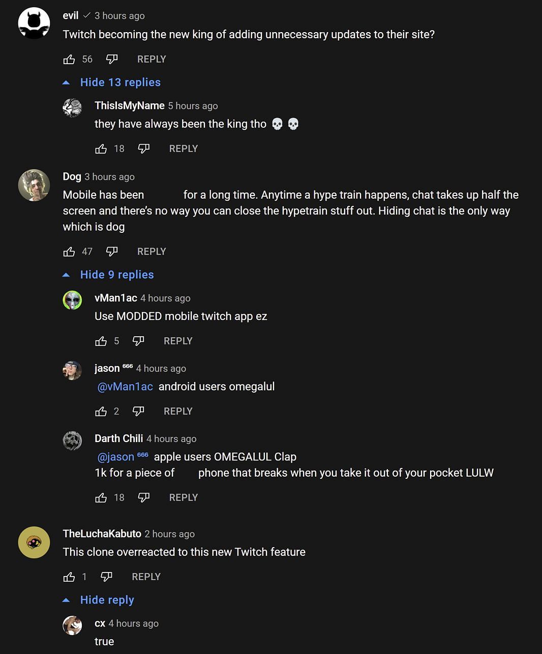 Fans in the YouTube comment section reacting to the streamer's take (Images via xQc Clips/YouTube)
