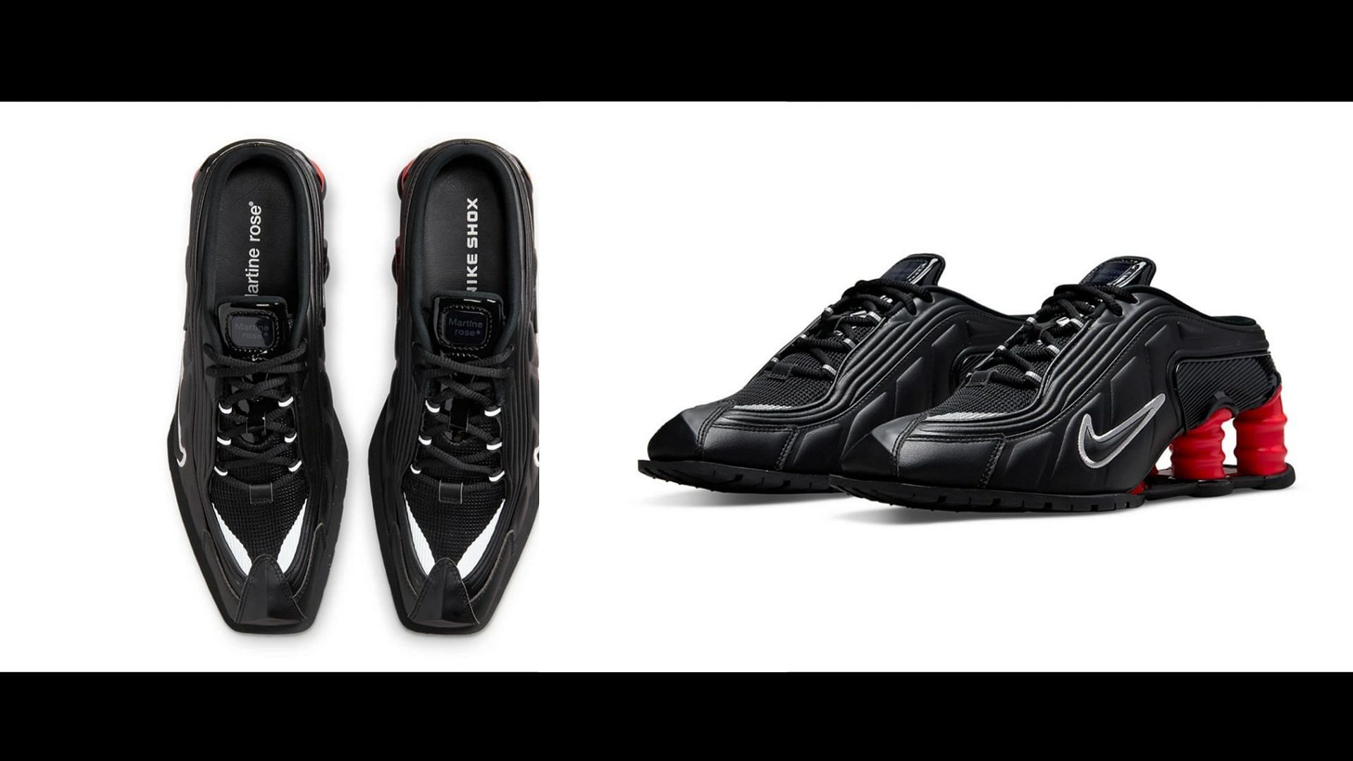 Upcoming Martin Rose x Nike Shox MR4 black colorway (Image via Nike)