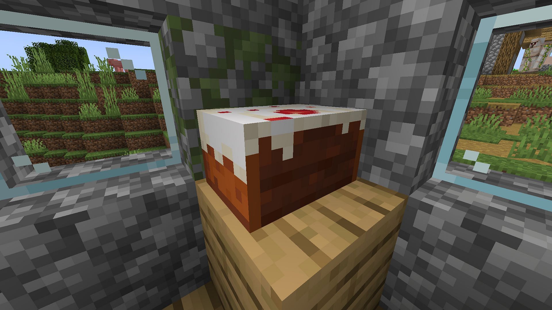 Cakes can be placed as blocks and multiple players can eat from seven slices of cake (Image via Minecraft 1.19 update)