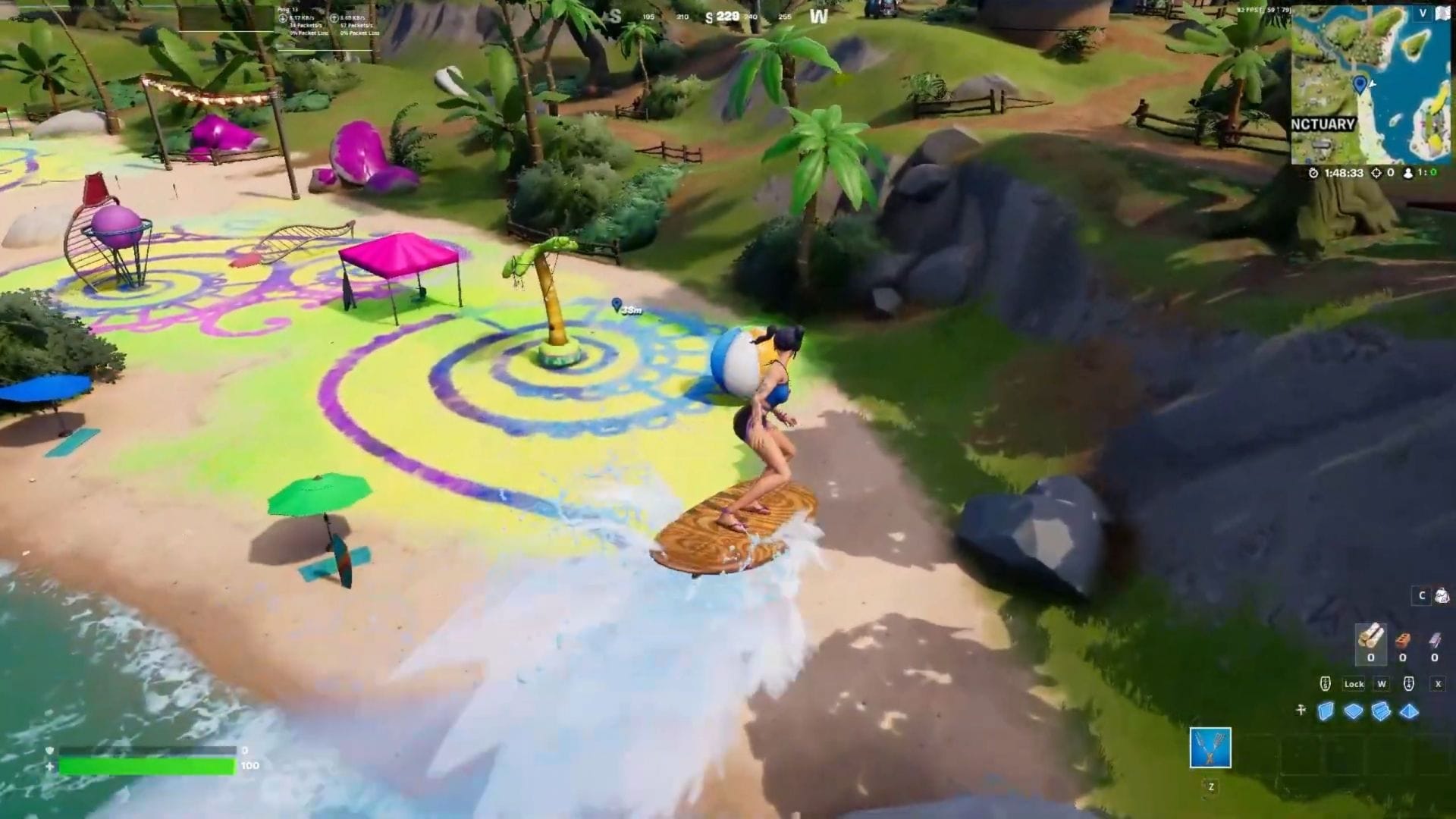 Fortnite players will have to kick two beach balls for the challenge (Image via Epic Games)