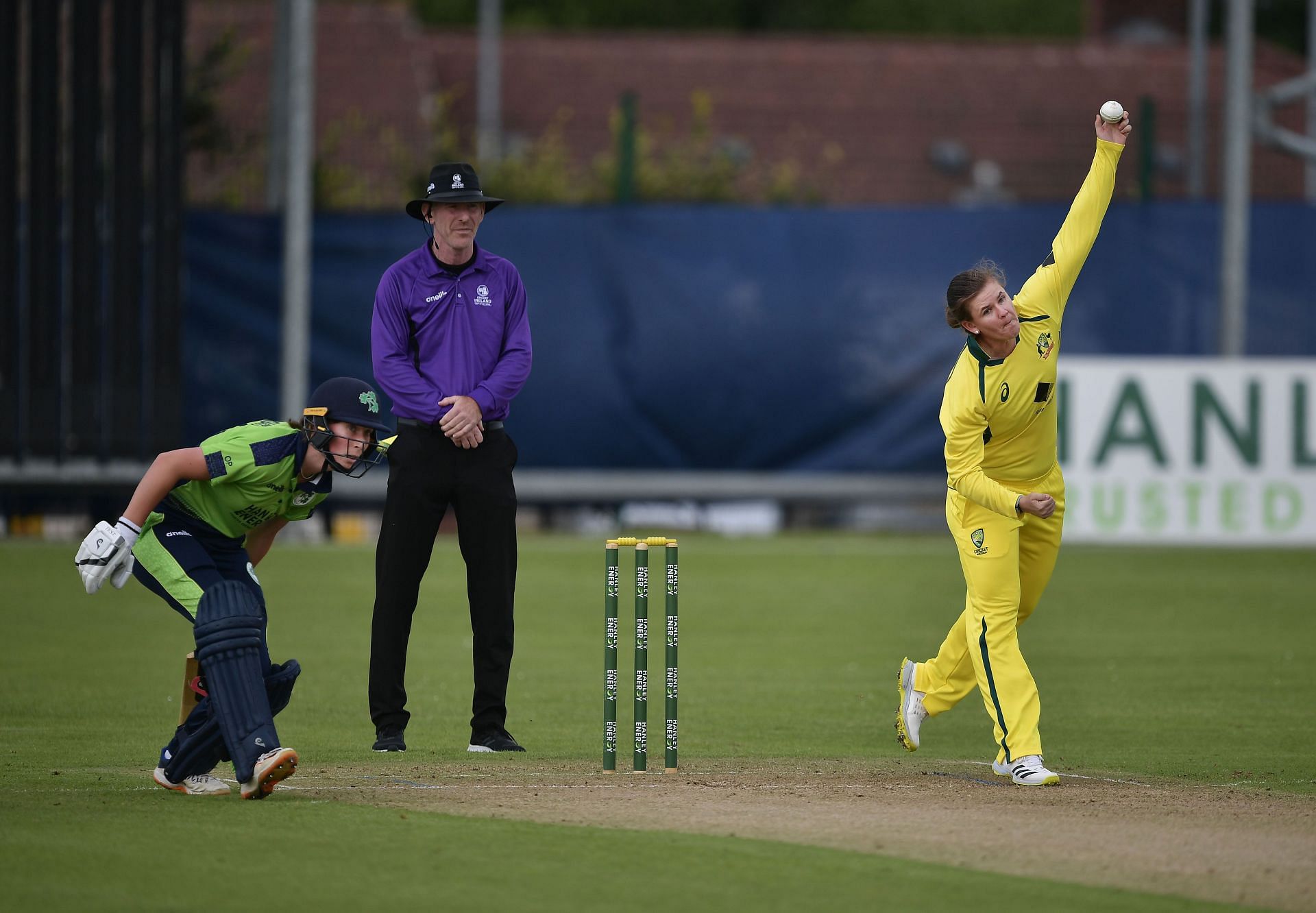 Jess Jonassen, in action against Ireland Women in the T20I Tri-Series