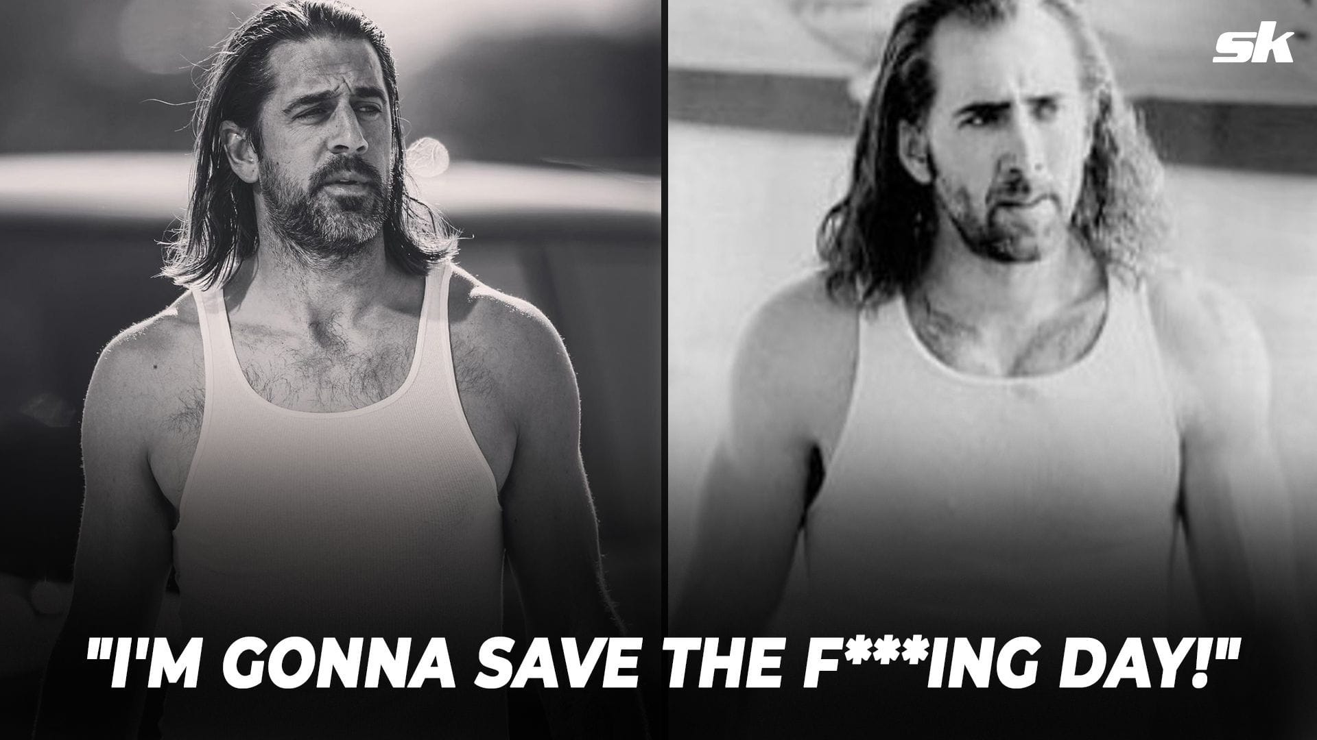 Aaron Rodgers shows up to camp donning Nicolas Cage's iconic look