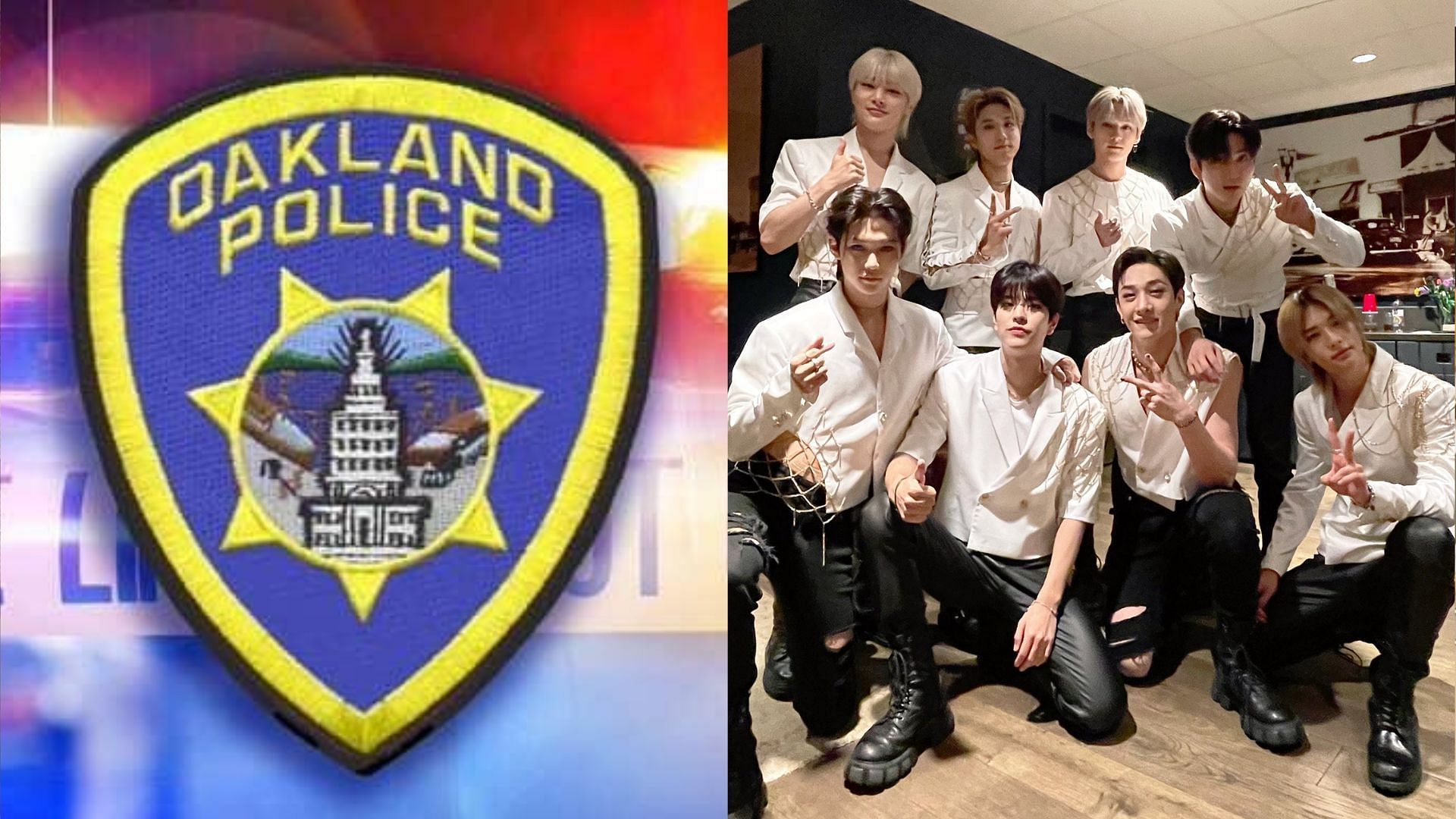 Stray Kids performed with extra security at the Oakland concert (Images via Twitter/@Stray_Kids and @oaklandpoliceca)