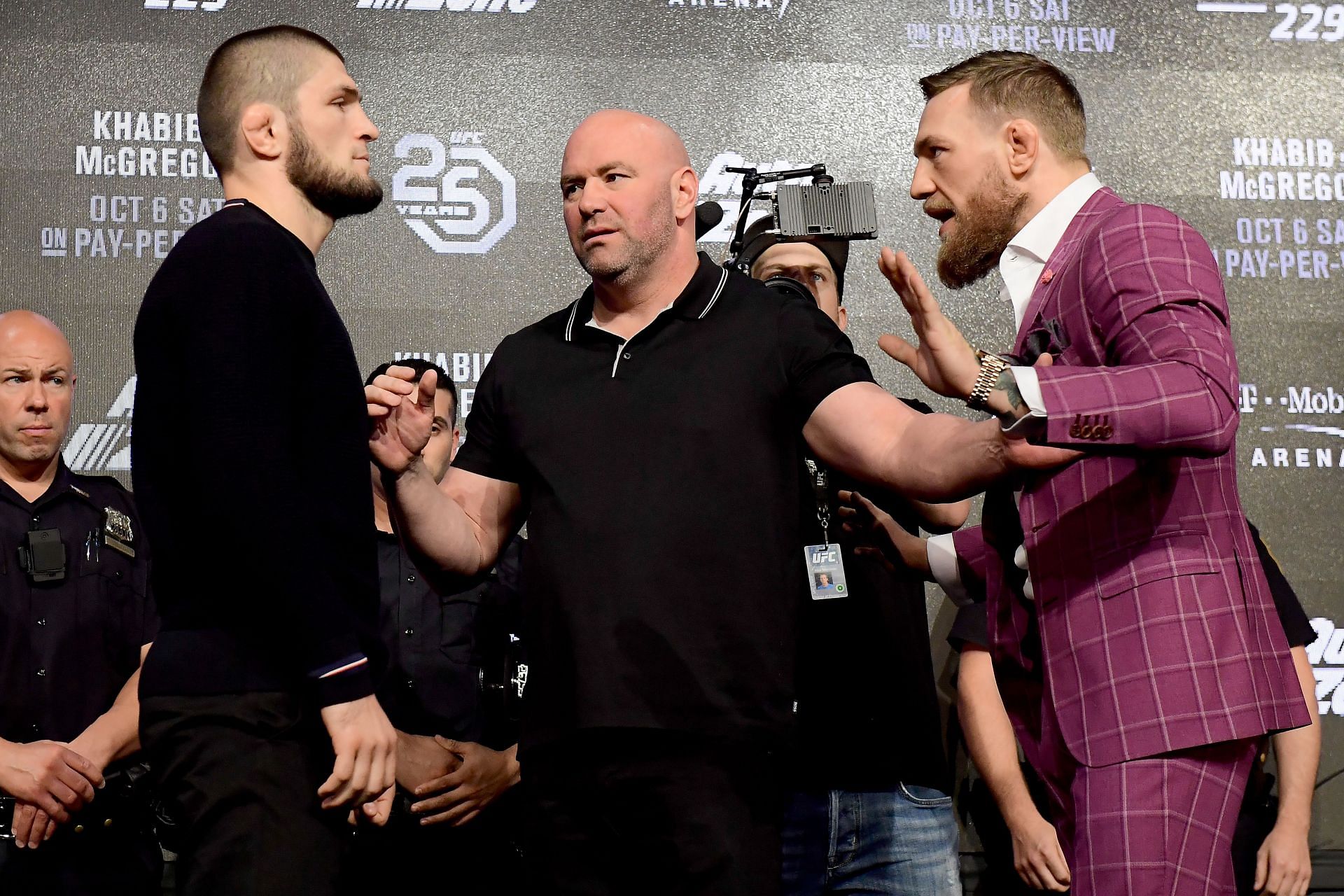 UFC 229: Khabib v McGregor Press Conference: Khabib Nurmagomedov and Conor McGregor (Image courtesy of Getty)