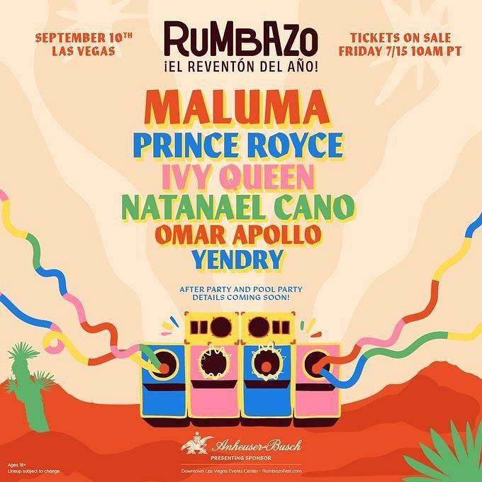 Rumbazo Latin Music Festival 2022 Lineup, tickets, where to buy, dates