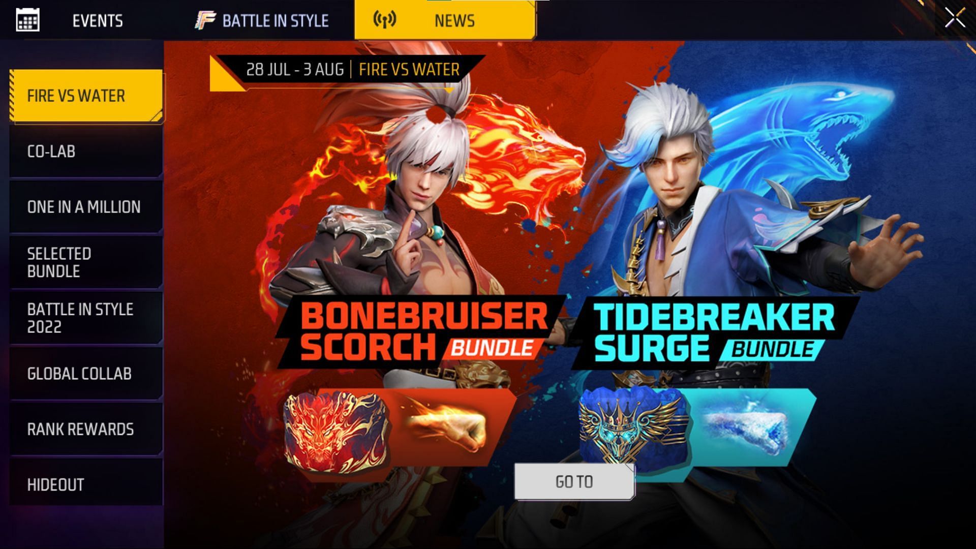 Tap on the 'Go To' button (Image via Garena)