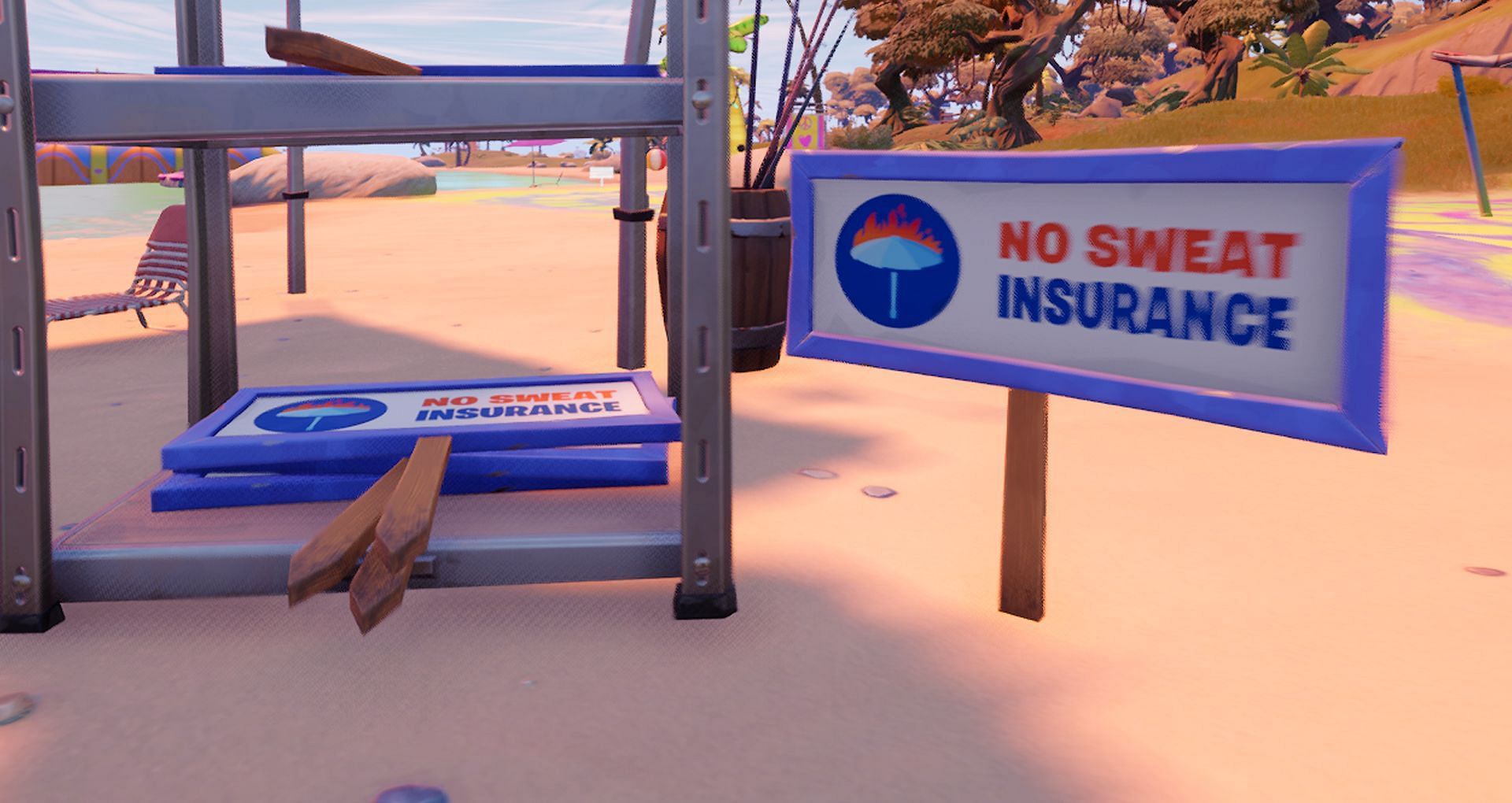 No Sweat Insurance is a rather evil organization in Fortnite Battle Royale (Image via Epic Games)