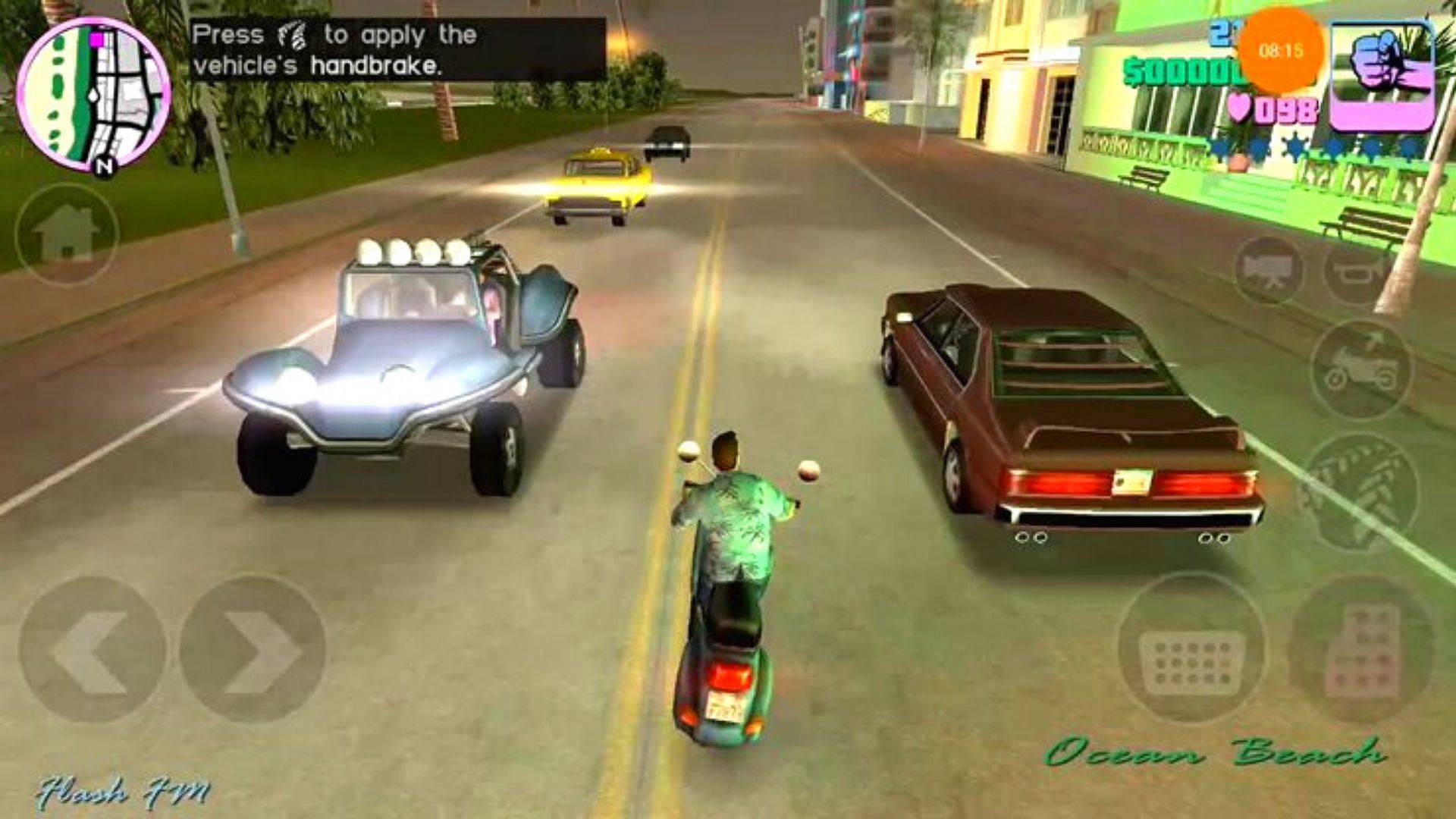 A screenshot of GTA Vice City gameplay on mobile (Image via Rockstar Games)