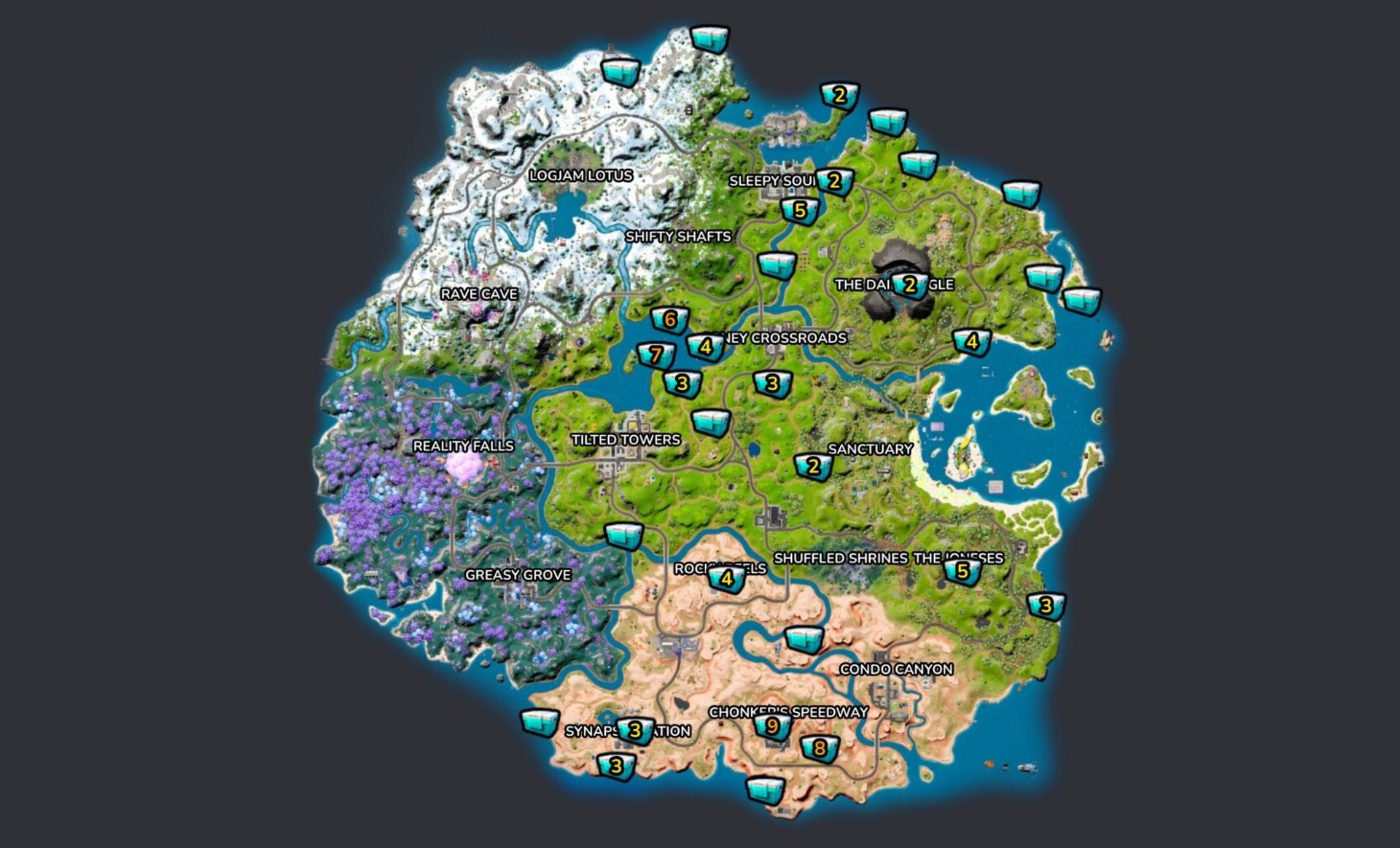 All Ice cream cone locations in Fortnite Chapter 3 Season 3