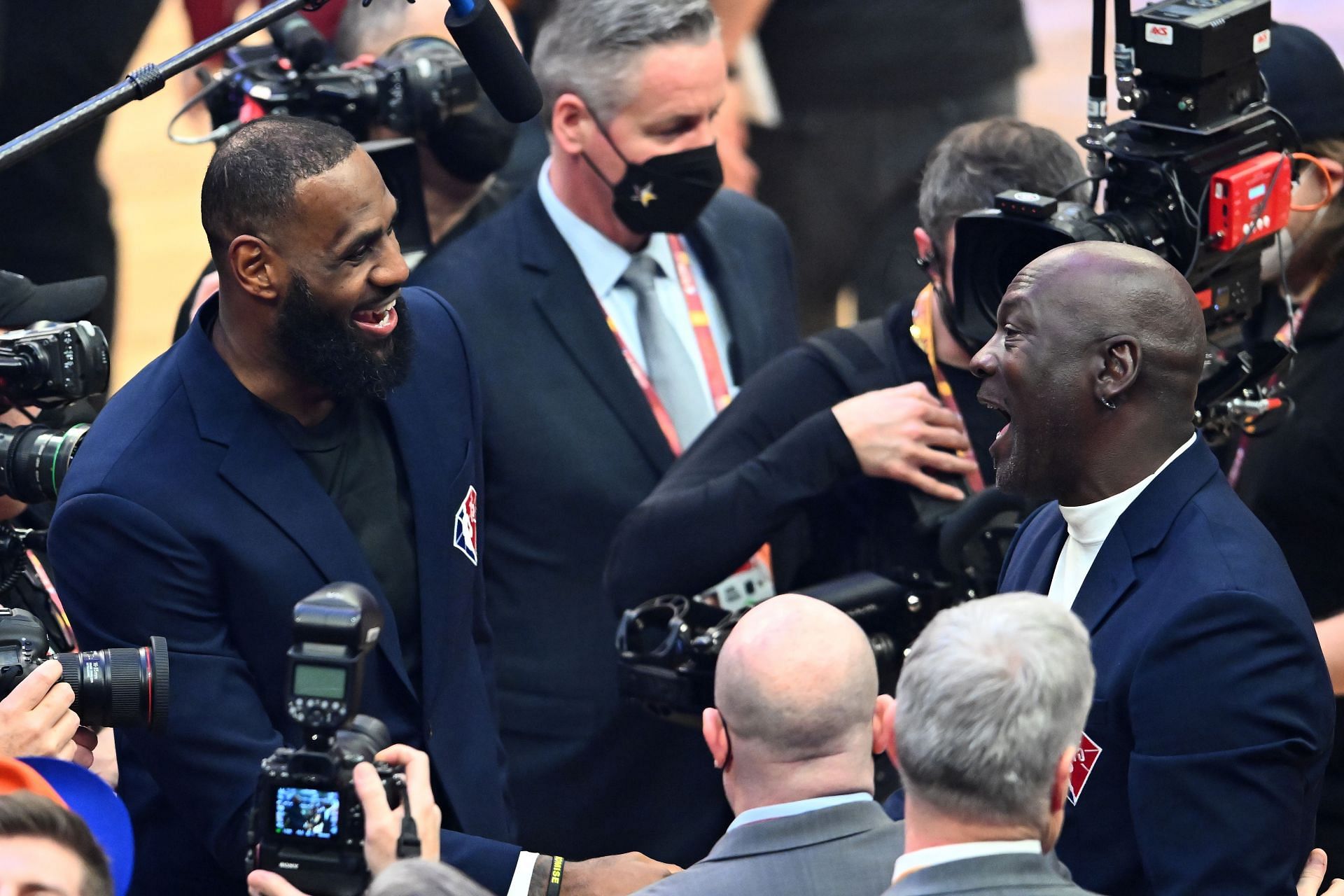 LeBron James and Michael Jordan at the 2022 NBA All-Star Game