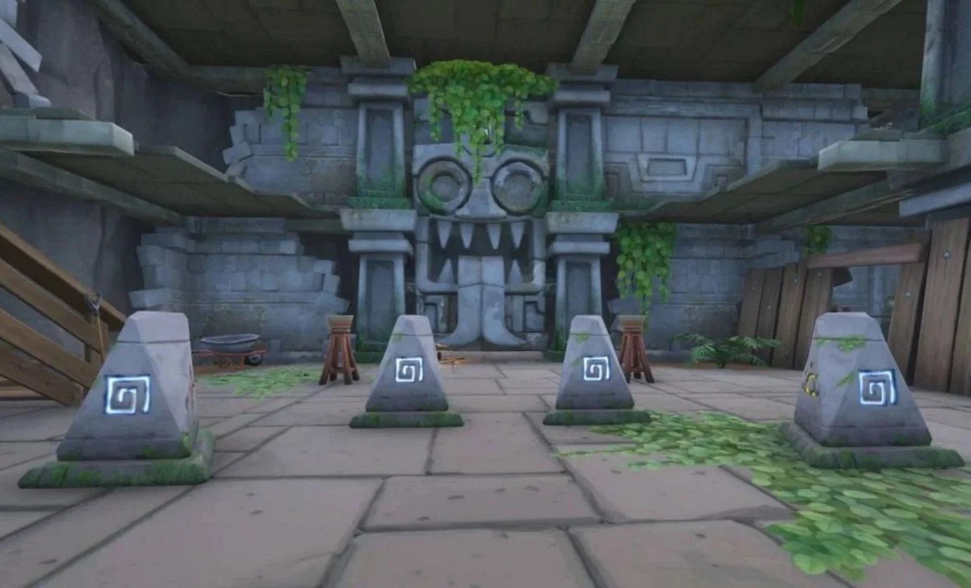 One of the new Fortnite secrets is the puzzle at Shuffled Shrines (Image via Epic Games)