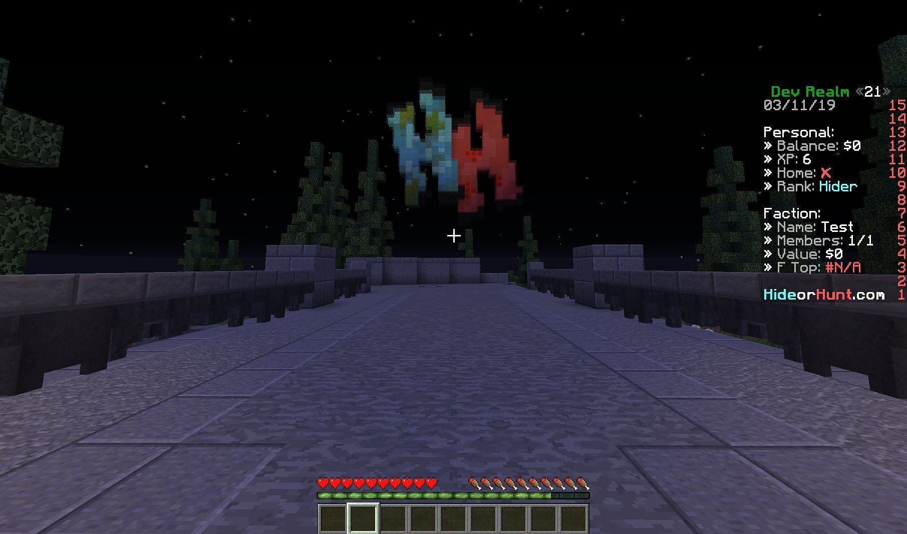This network is a great place to enjoy the classic Hide or Hunt minigame (Image via Mojang)