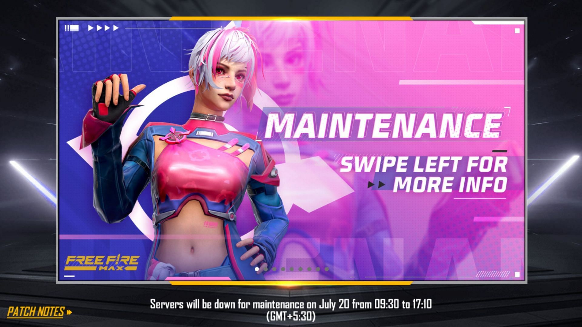 Maintenance for OB35 update for the MAX version (Image via Garena)