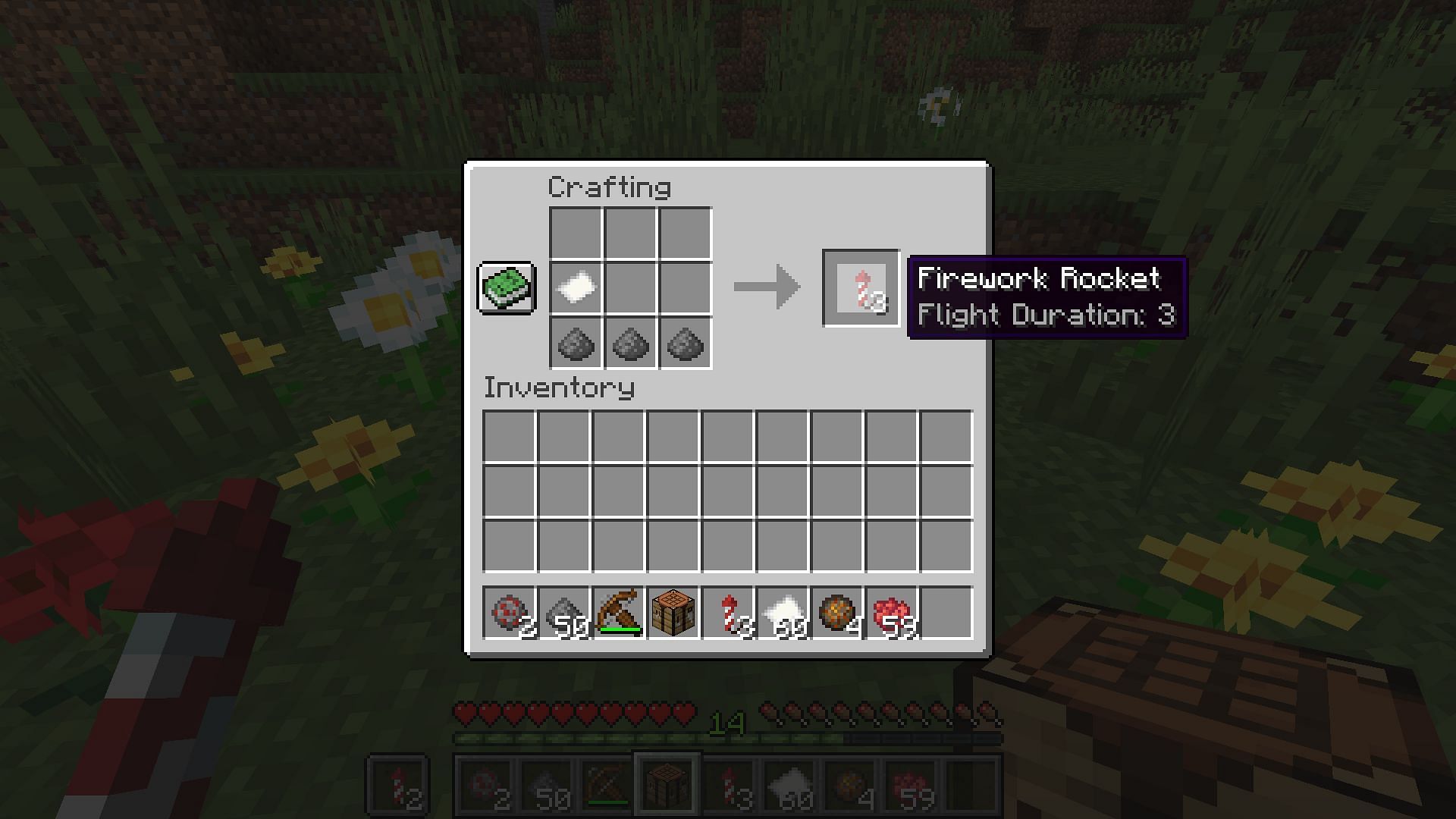 how to make a firework rocket launcher in minecraft