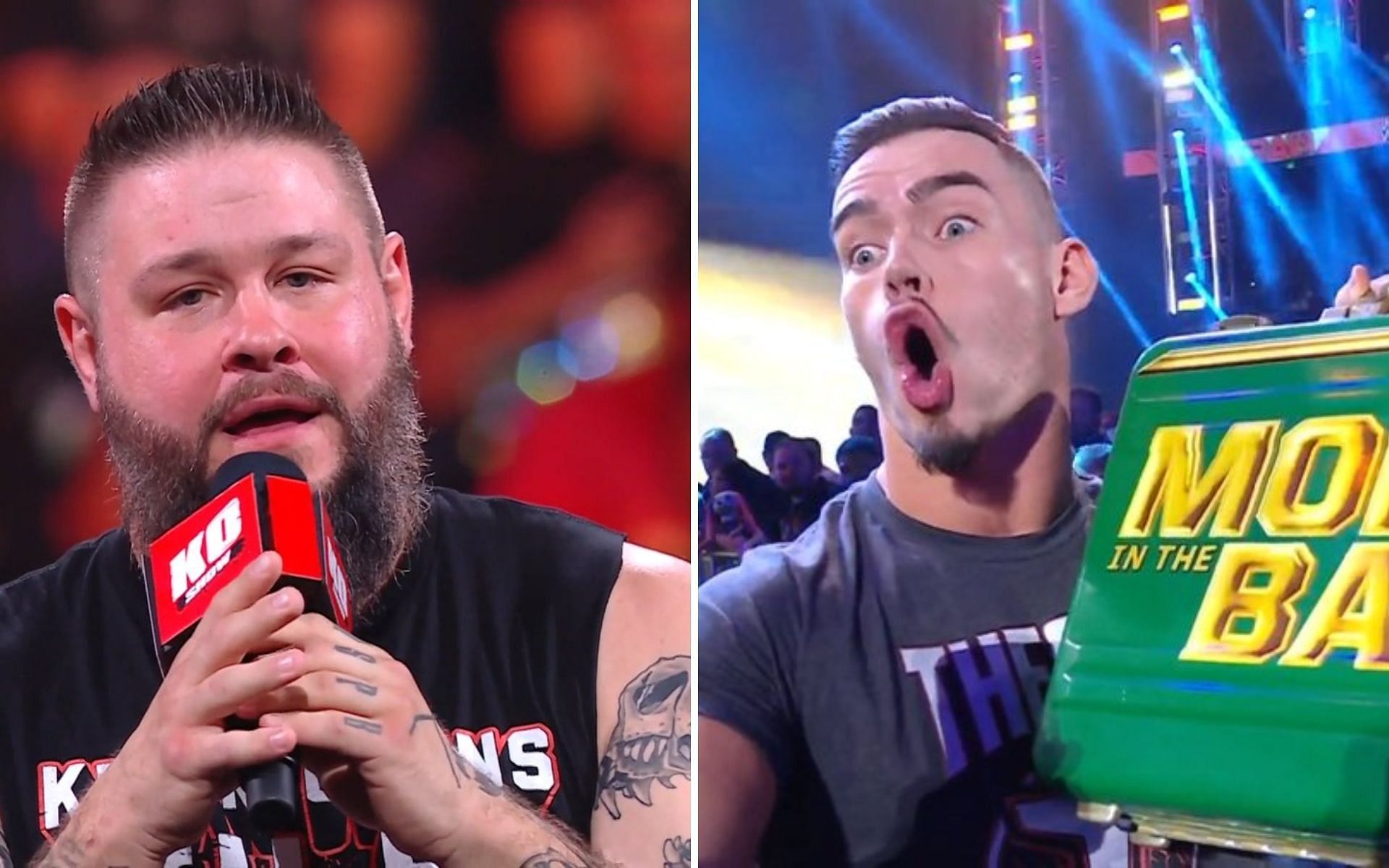 Kevin Owens returned (left); Theory (right)