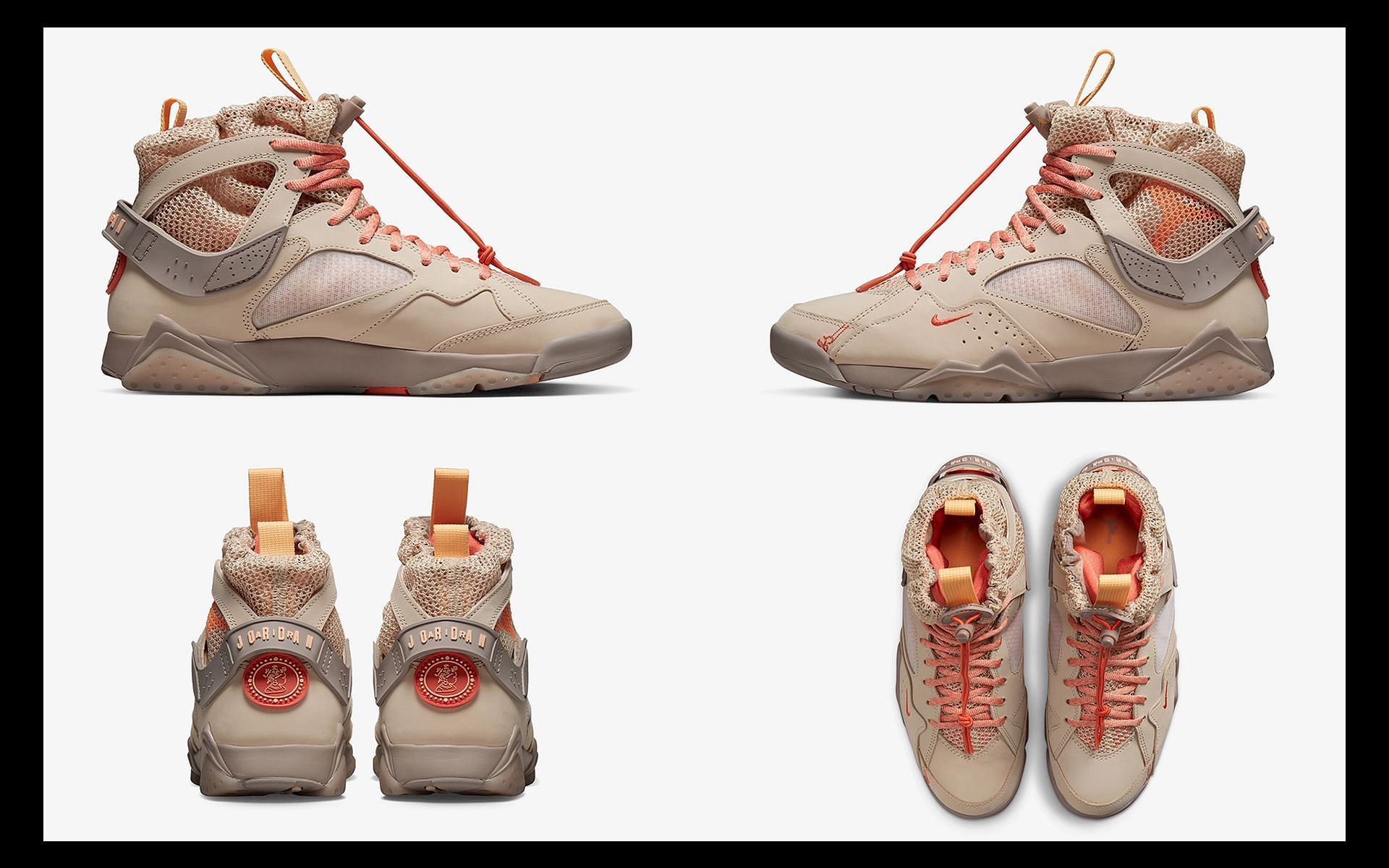 Details of the upcoming Bephies Beauty Supply x Air Jordan 7 SP sneakers (Image via Sportskeeda)