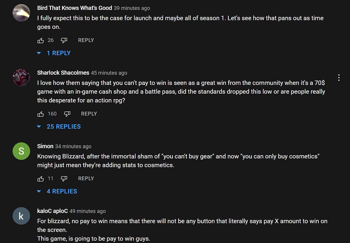 YouTube comments under the clip (Image via Asmongold Clips/YouTube)