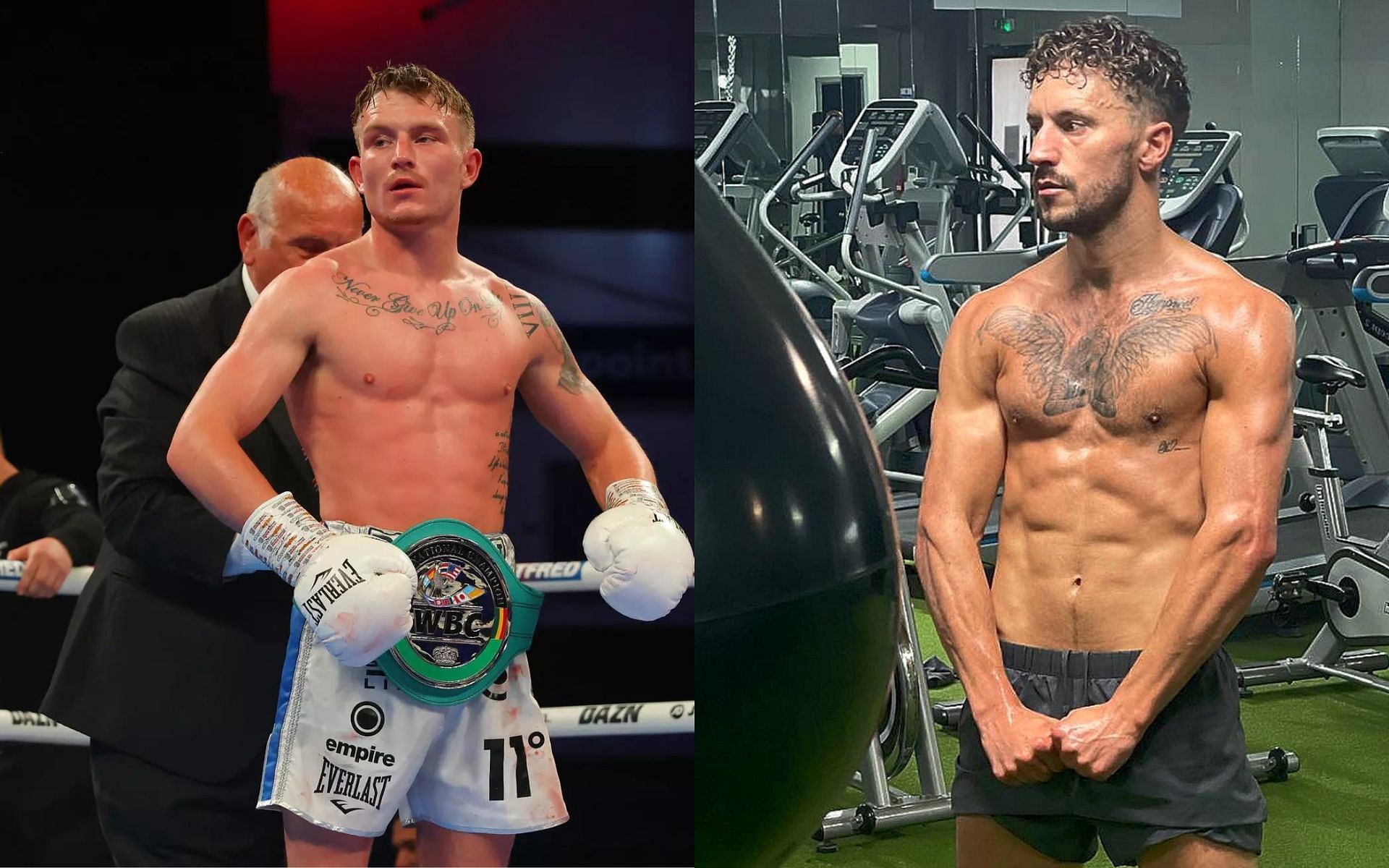 Dalton Smith (right) and Sam O&#039;maison (left) fights fro the vacant British Super Lightweight Title. (Photos from Getty Images and @SamTheSensation Twitter)