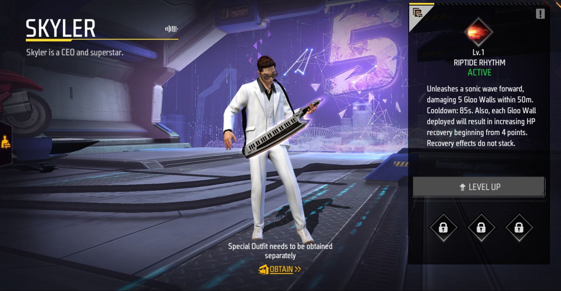 Skyler's ability is great for users who enjoy rush gameplay in Free Fire (Image via Garena)