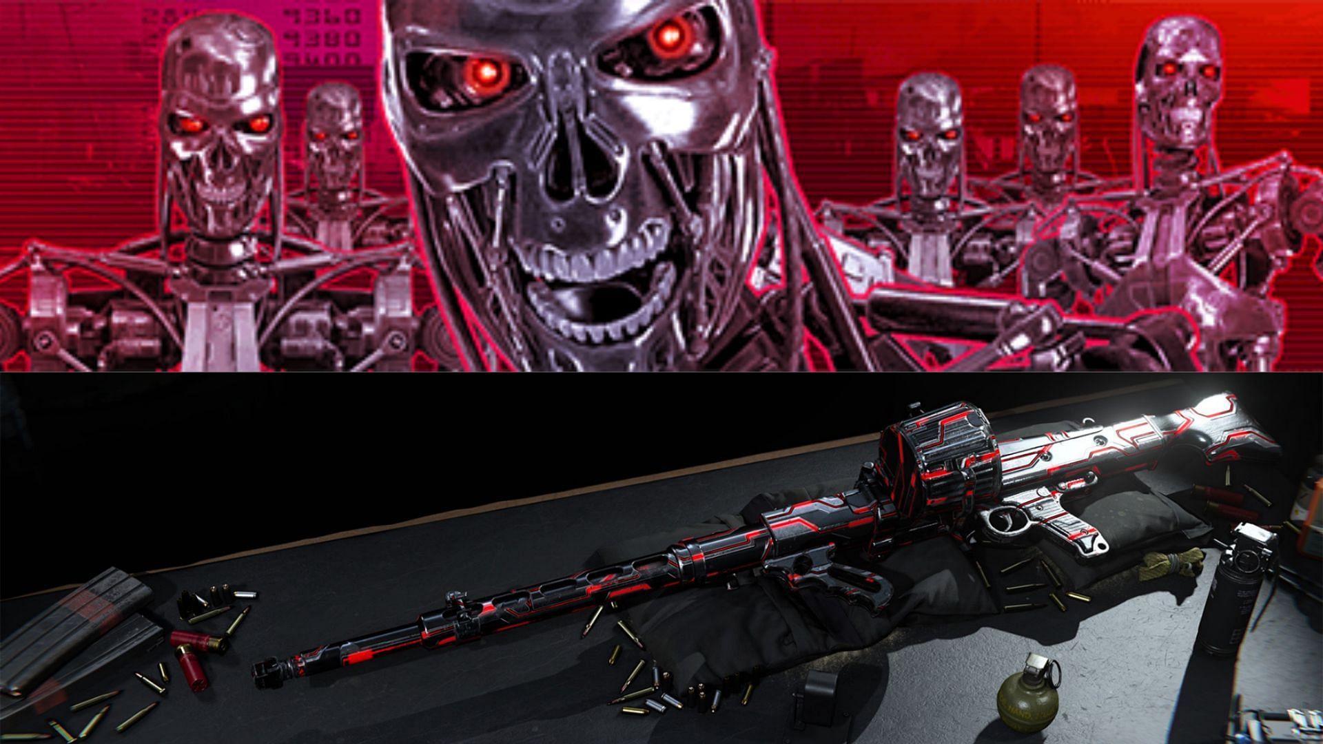 The Ultra “The Terminator”calling-card and Ultra "Skynet"  weapon camo (Image via Activision)