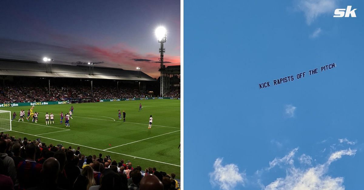 Banner flown over Selhurst Park before Premier League clash