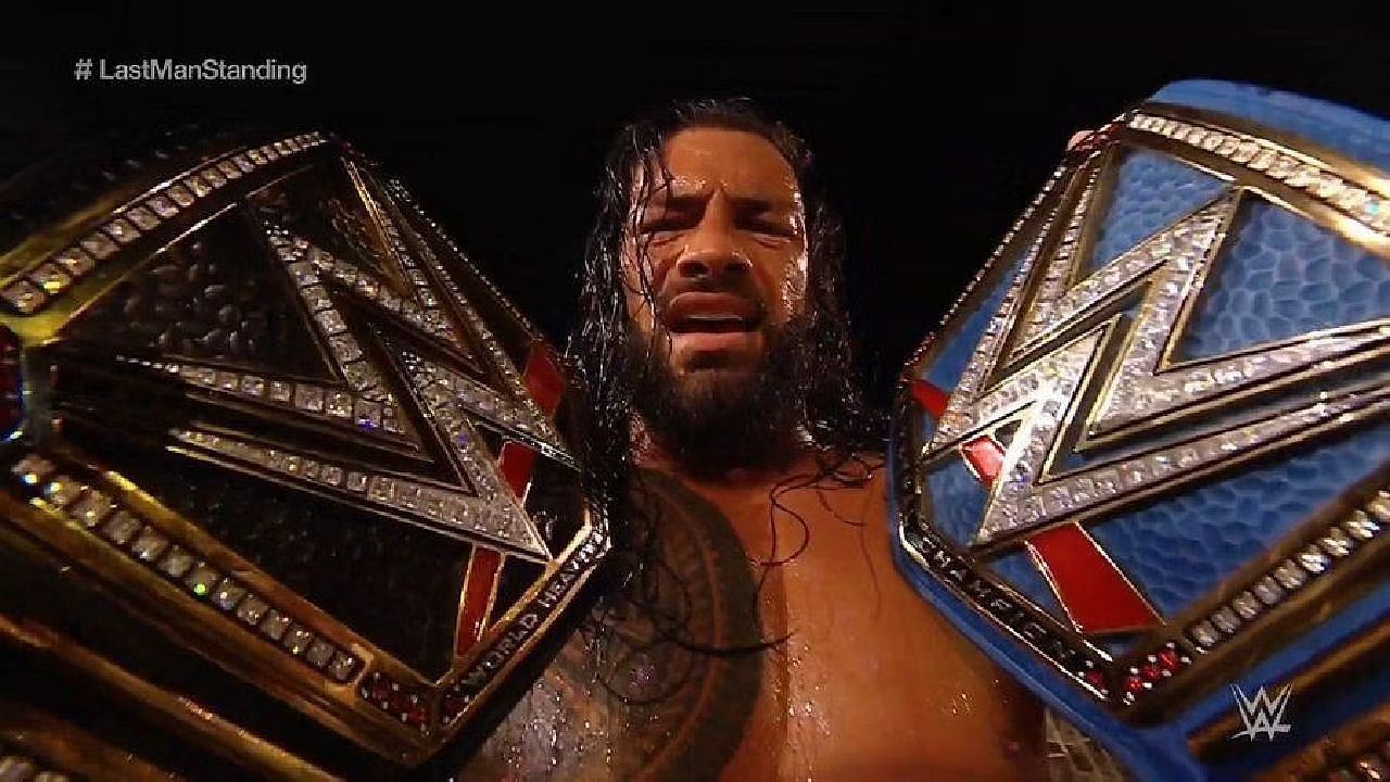 Roman Reigns posing with the Undisputed WWE Universal Title