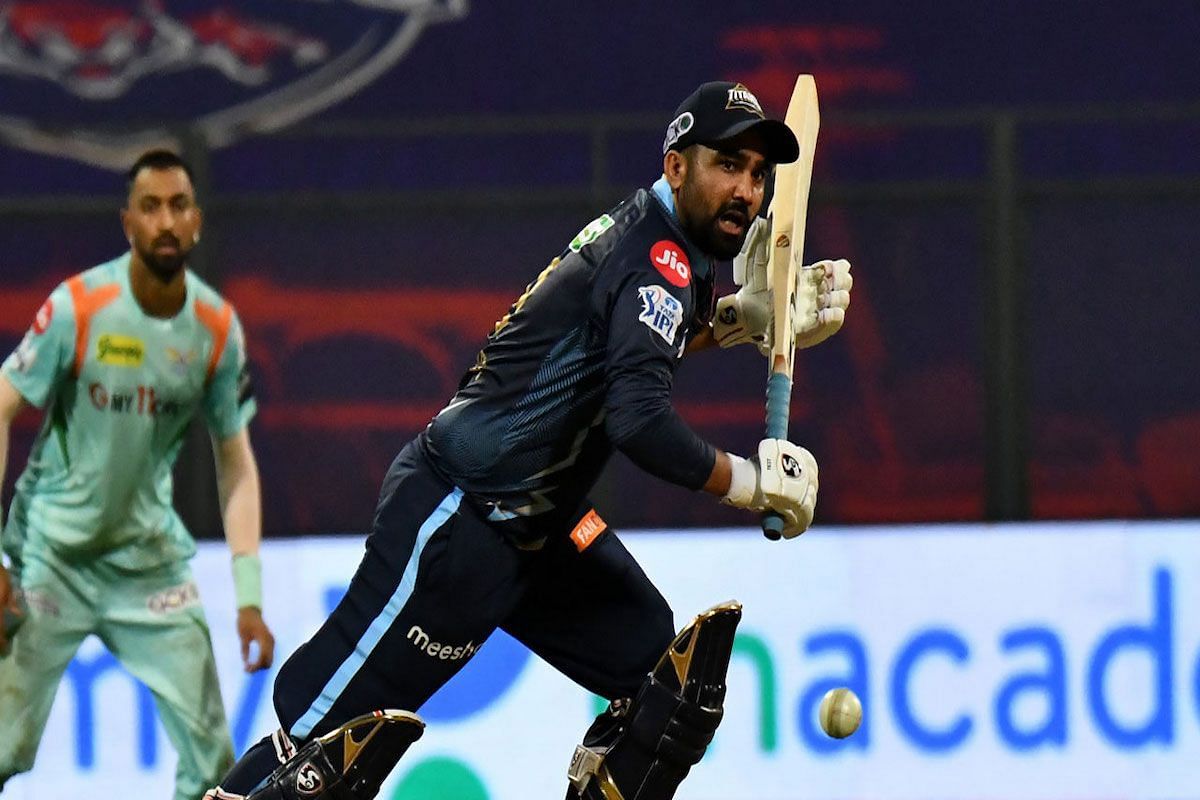 आईपीएल में बल्लेबाजी के दौरान राहुल तेवतिया