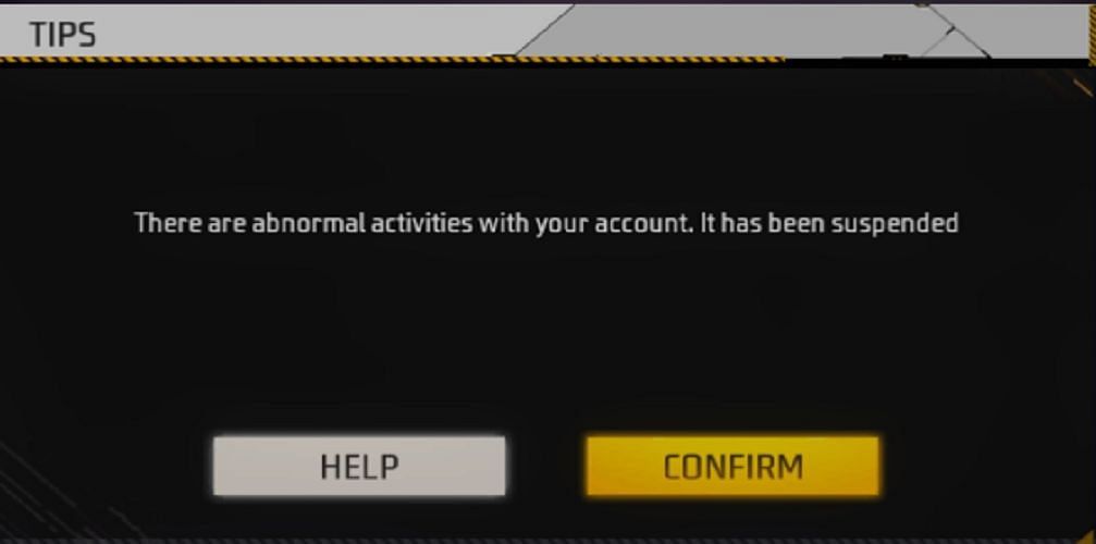 A seguinte mensagem será exibida para os usuários que foram banidos (Imagem via Garena)