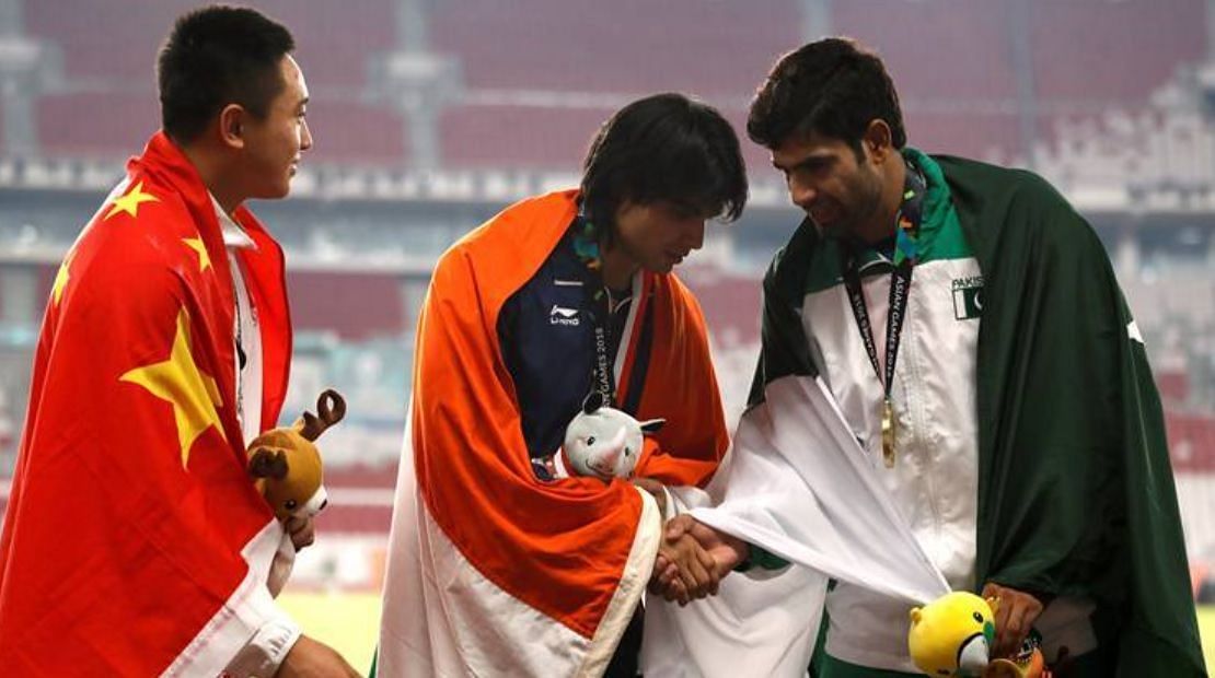 2018 एशियाड के जैवलिन थ्रो का गोल्ड भारत ने और ब्रॉन्ज पाकिस्तान ने जीता था