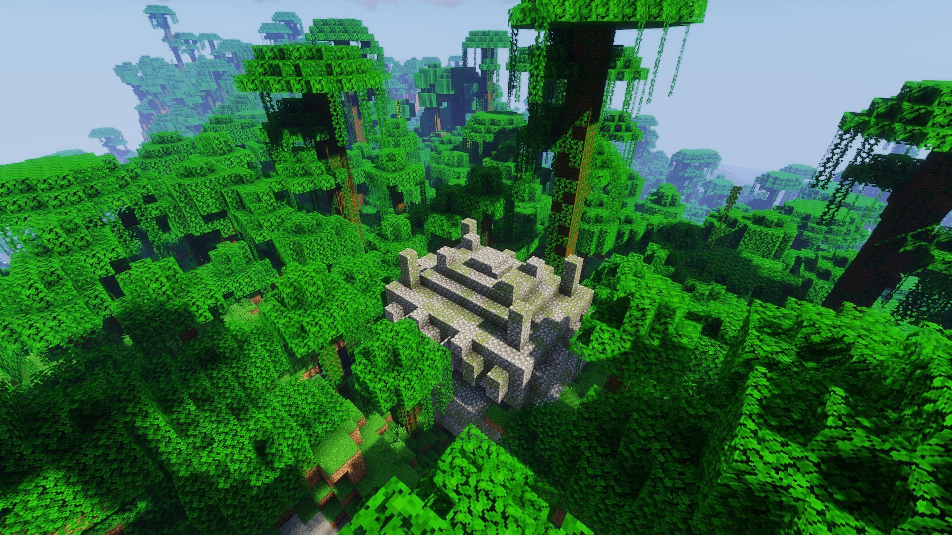 One of the jungle temples found in the seed (Image via Minecraft)