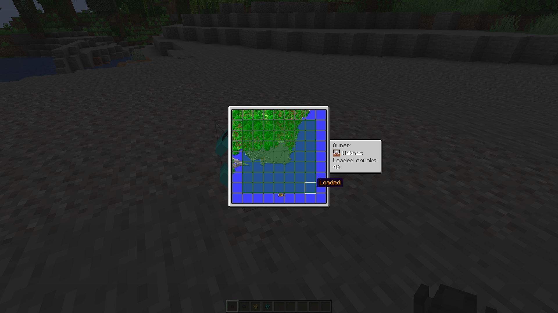The interface for the chunk loaders (Image via Minecraft)