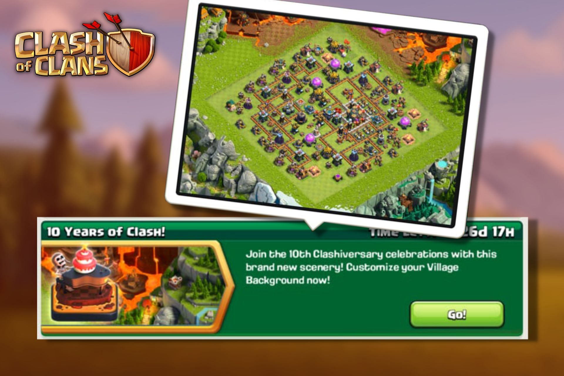 Latest Paid Scenery in Clash of Clans: 10 Years of Clash scenery