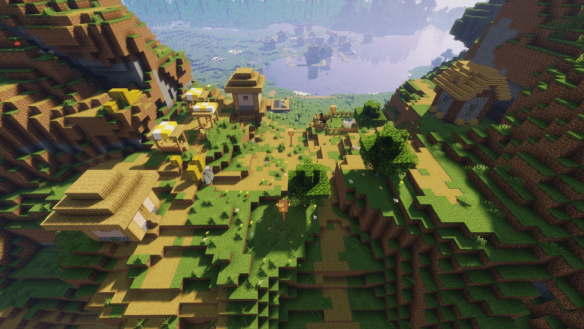 The twin villages found in the seed (Image via Minecraft)The twin villages found in the seed (Image via Minecraft)