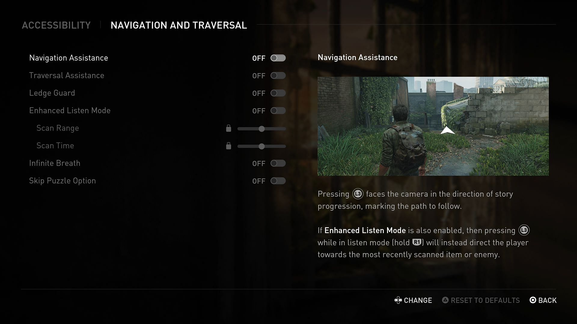 There are plenty of useful navigation options when it comes to this remaster (Image via Naughty Dog)