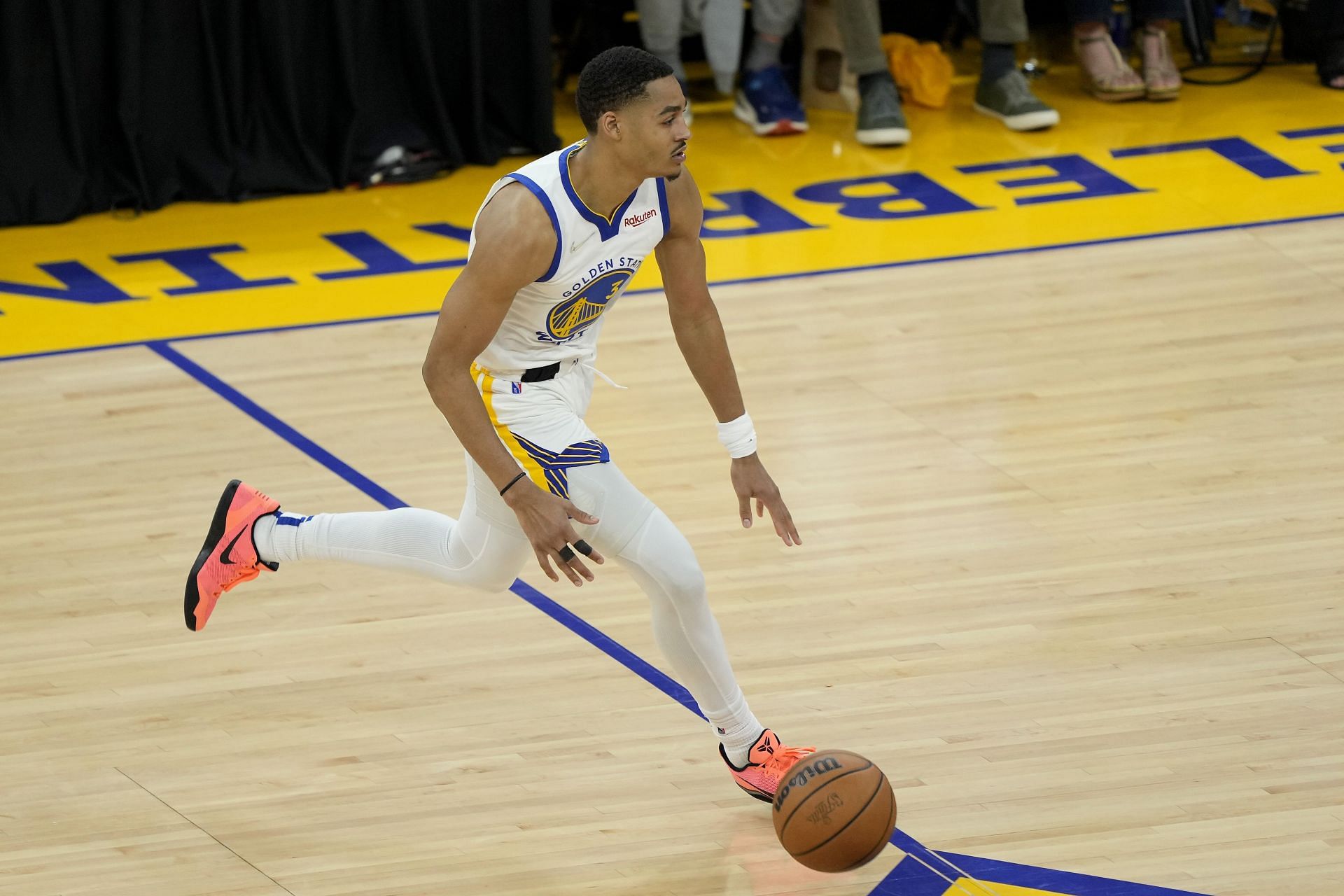 Jordan Poole of the Golden State Warriors during Game 2 of the 2022 NBA Finals