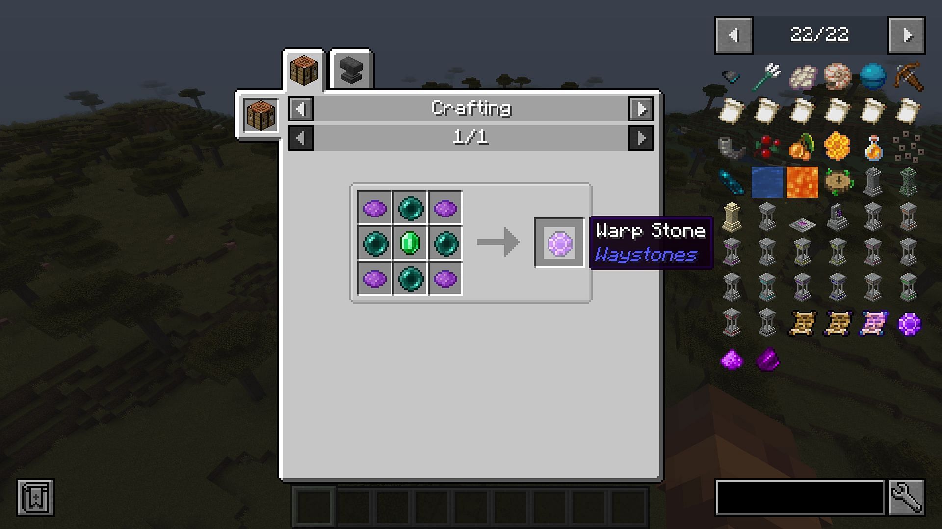 Just Enough Items showing a crafting recipe (Image via Minecraft)