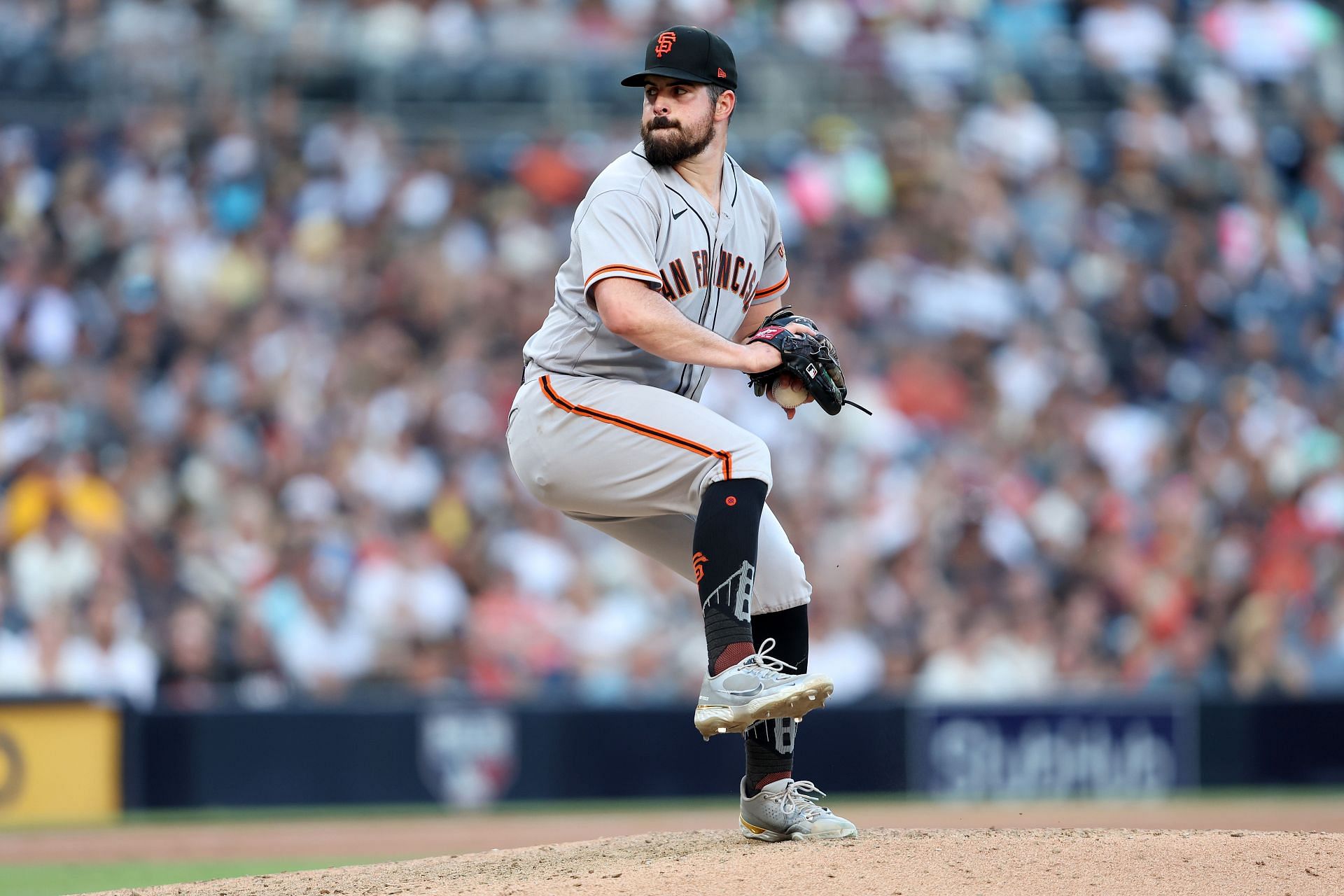 Rodon pitching for the Giants v San Diego Padres