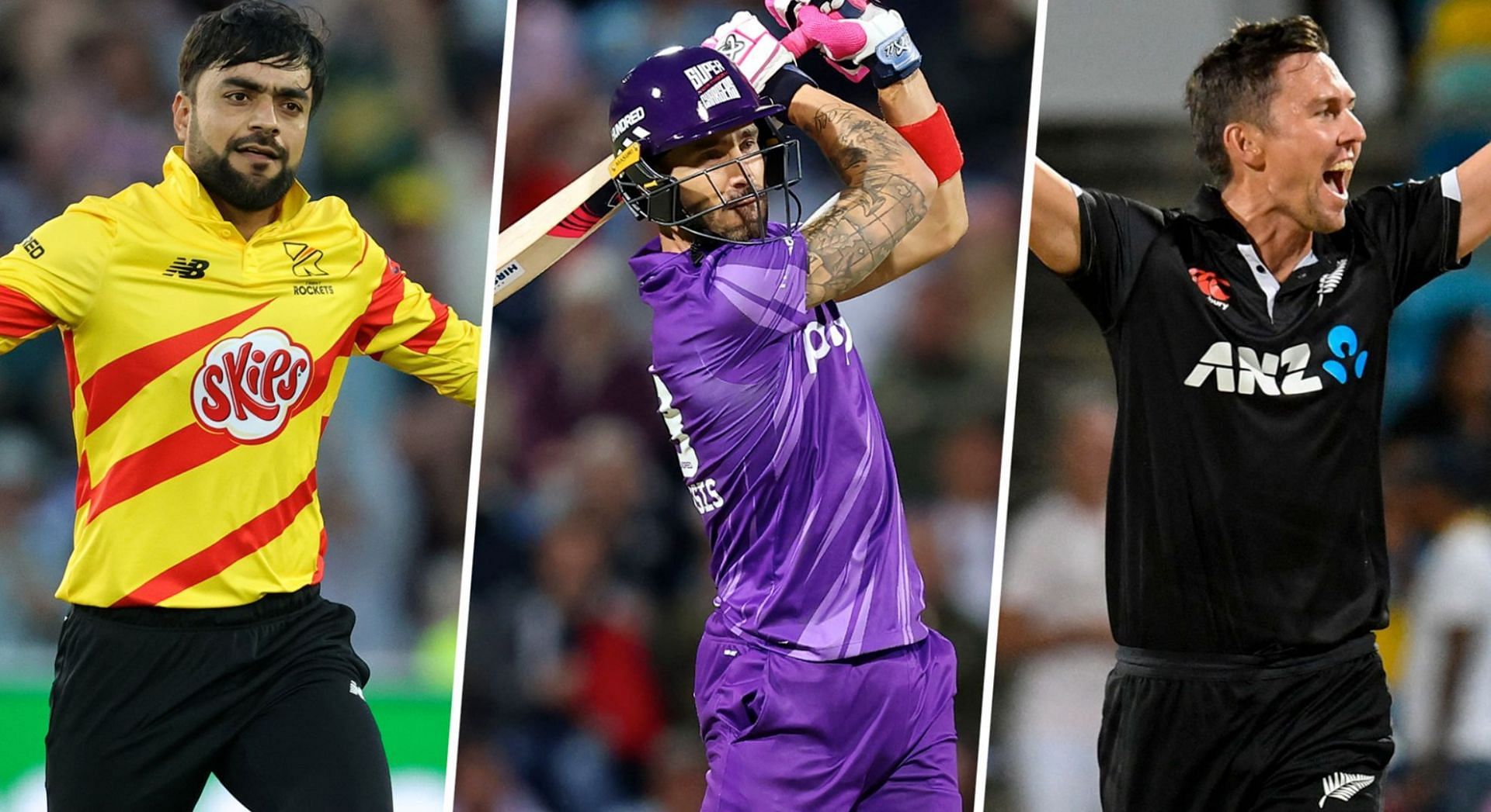 Rashid Khan, Faf du Plessis and Trent Boult are part of BBL draft platinum list. [Pic courtesy: cricket.com.au]