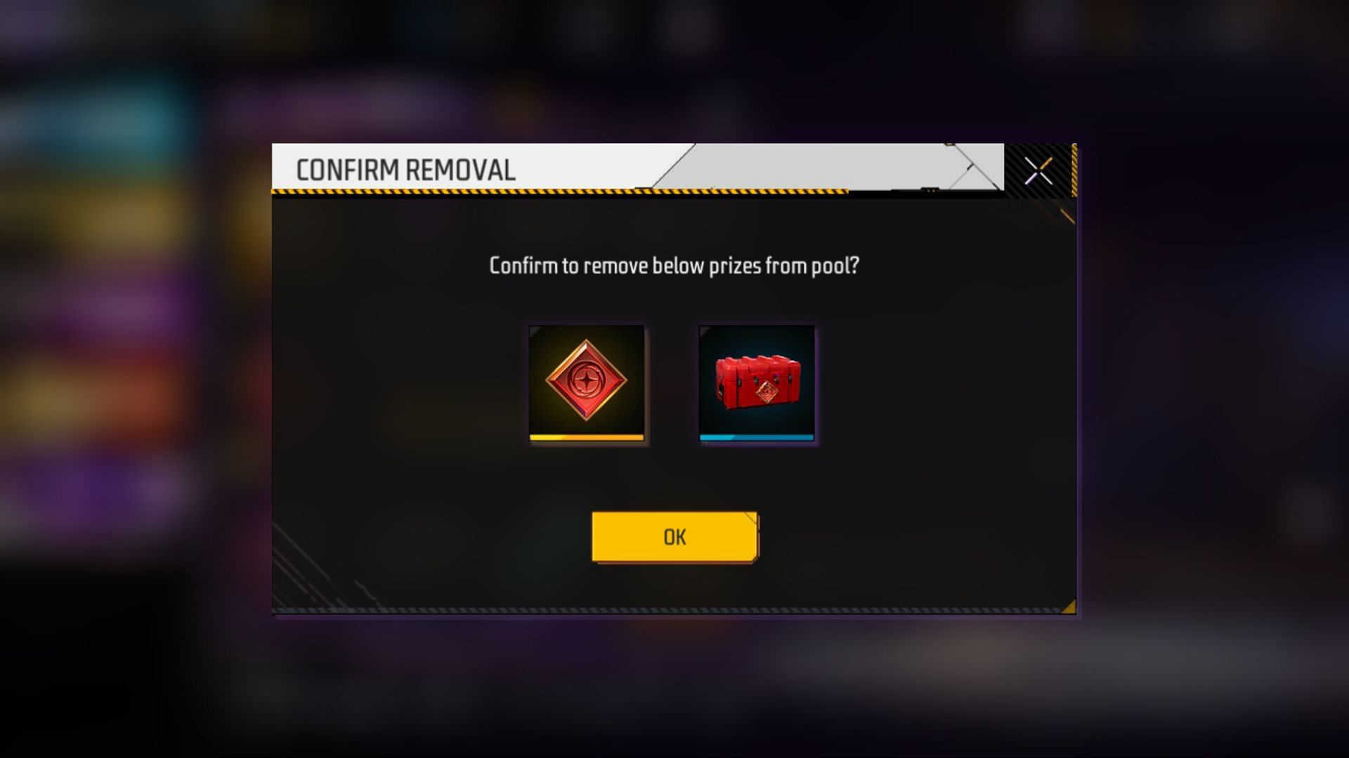 Once users confirm the selection, the prize pool cannot be changed (Image via Garena)