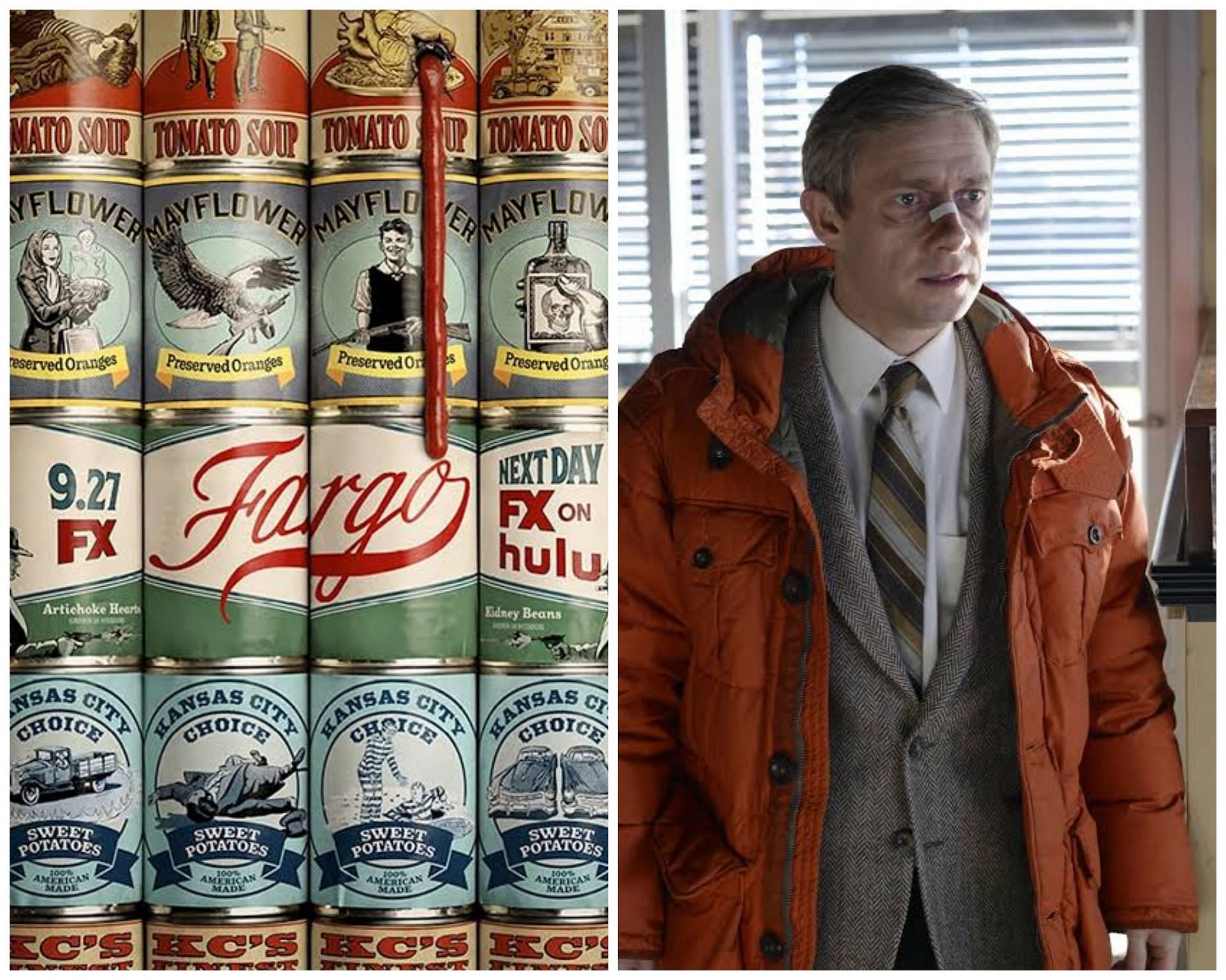 Fargo Poster / Still of Martin Freeman from the show (Images via IMDb)