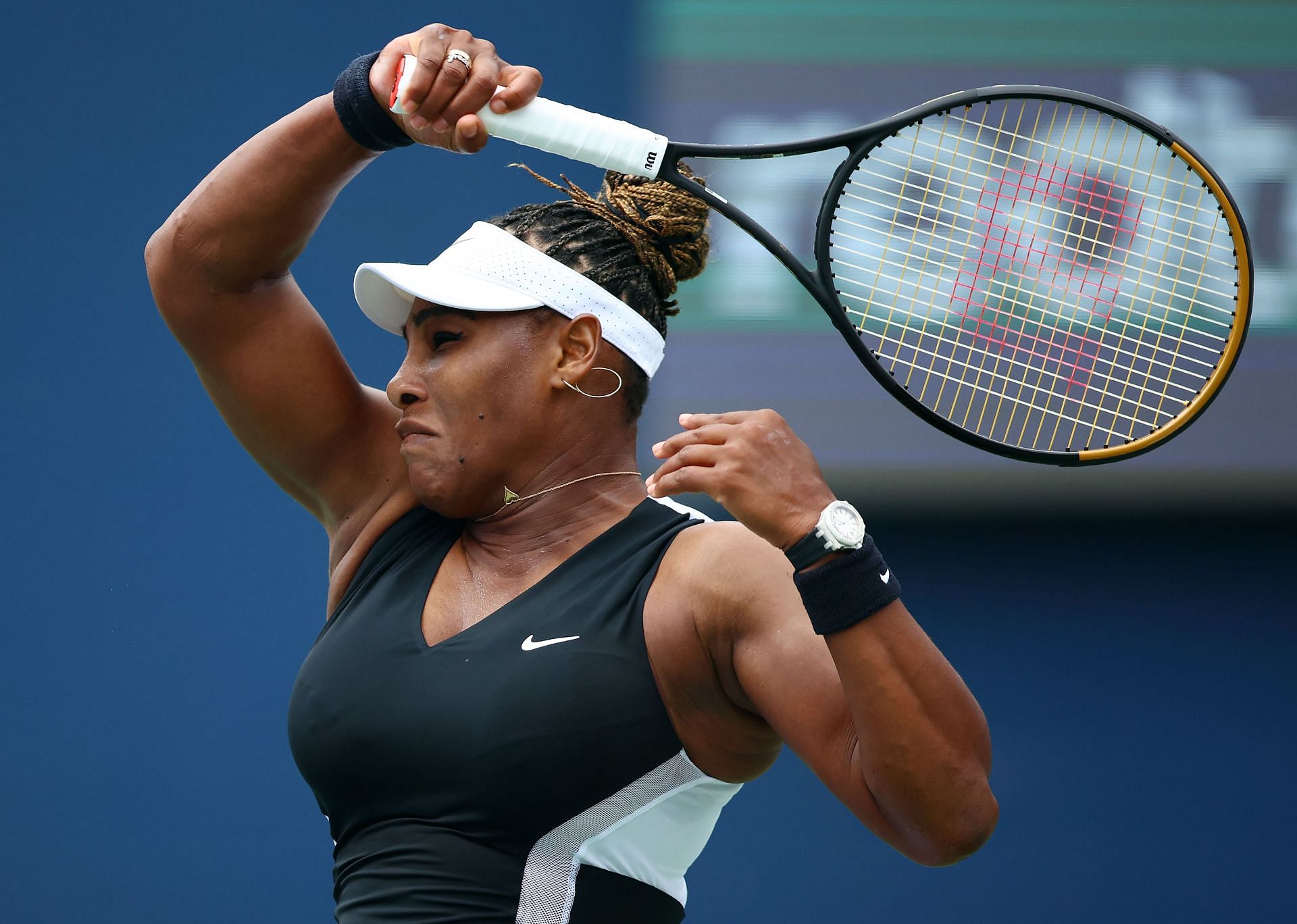 Serena Williams during her first-round match at the 2022 Canadian Open