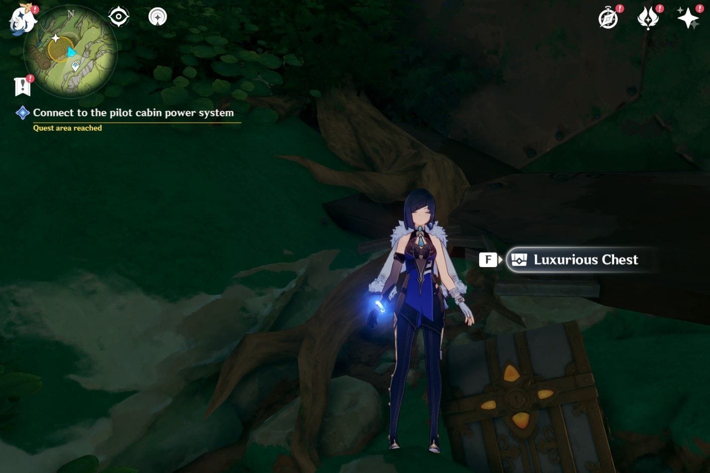 Connect to the pilot cabin power system Genshin Impact Luxurious Chest guide